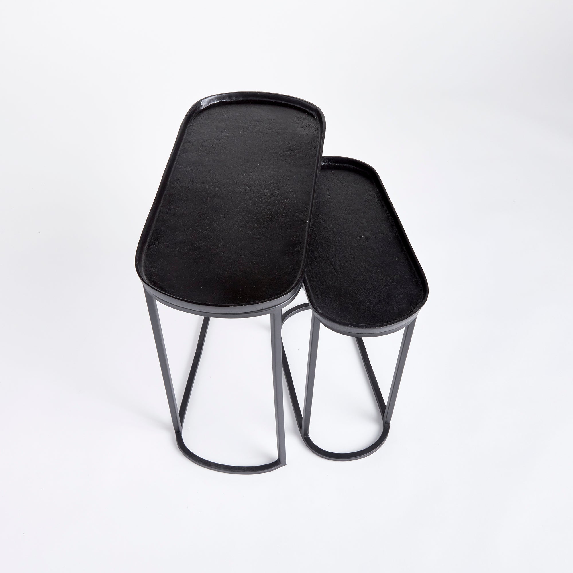 Ziva End Tables, Set of 2 – Black or Antique Brass Finish