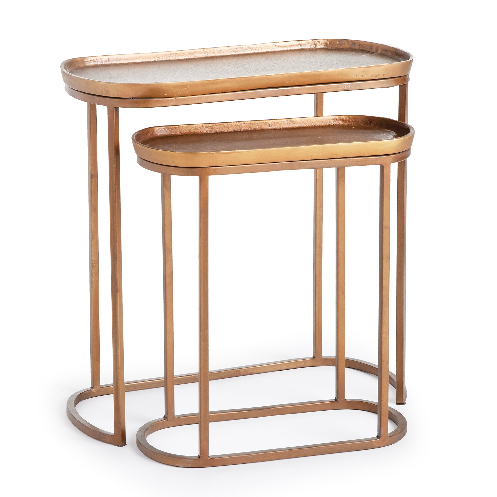 Ziva End Tables, Set of 2 – Black or Antique Brass Finish