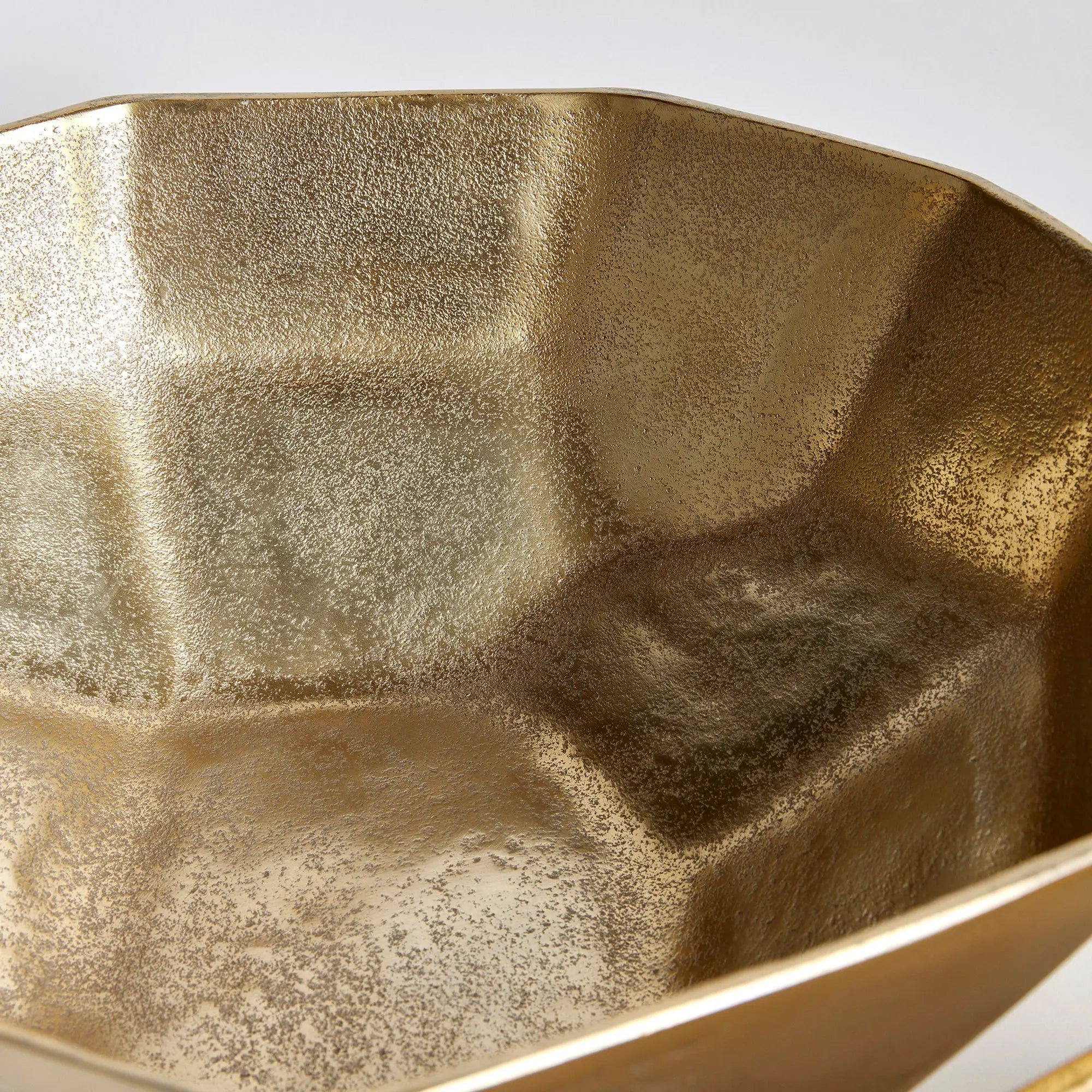 Rova Gold Geometric Serving Bowls - Set of 2 Paneled Aluminum Bowls Napa Home & Garden