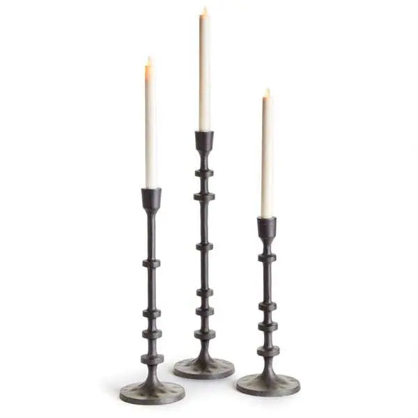 Abacus Taper Holders - Set of 3 Oversized LED Candle Holders - Villa Decor & Design