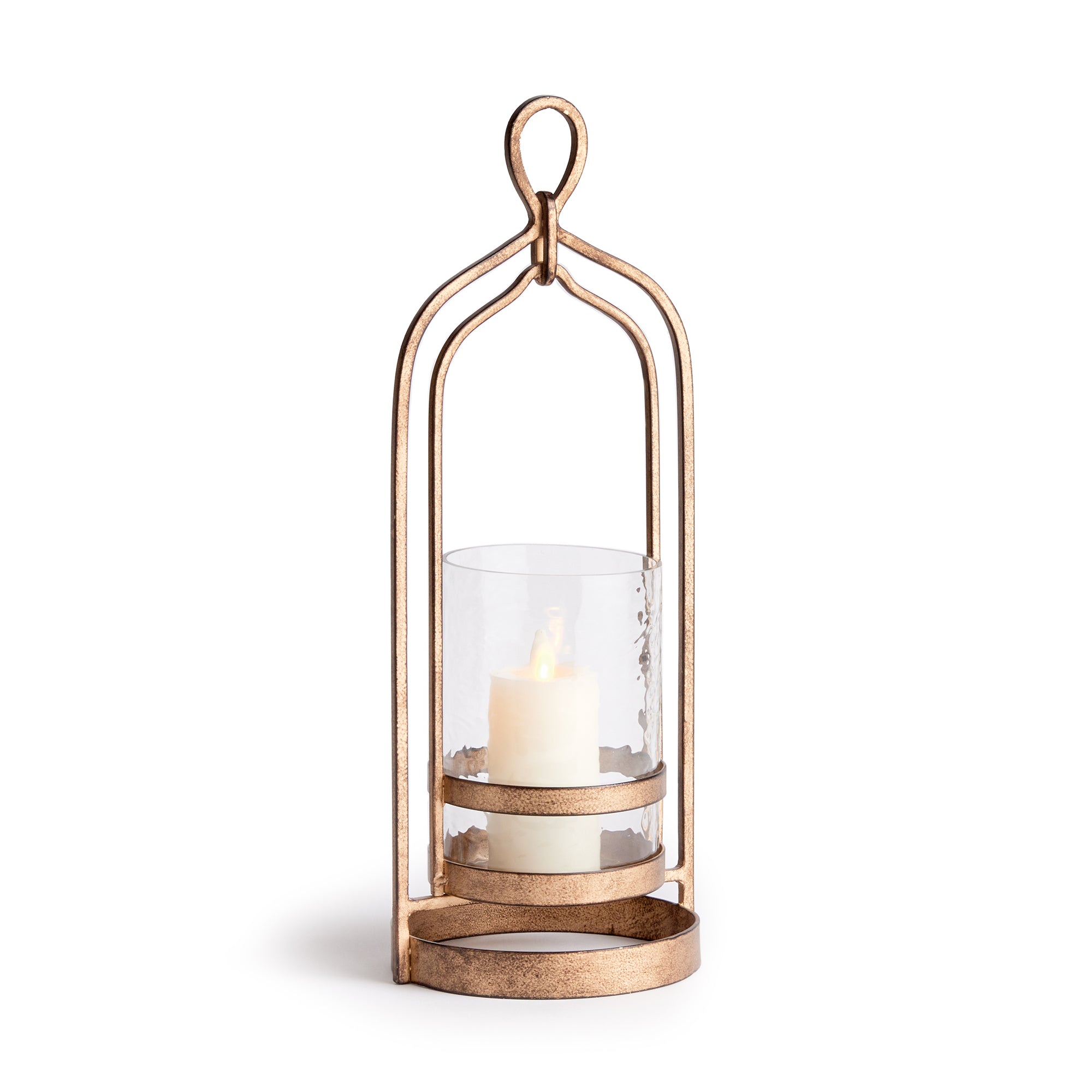 Small Amara gold hurricane with hammered glass