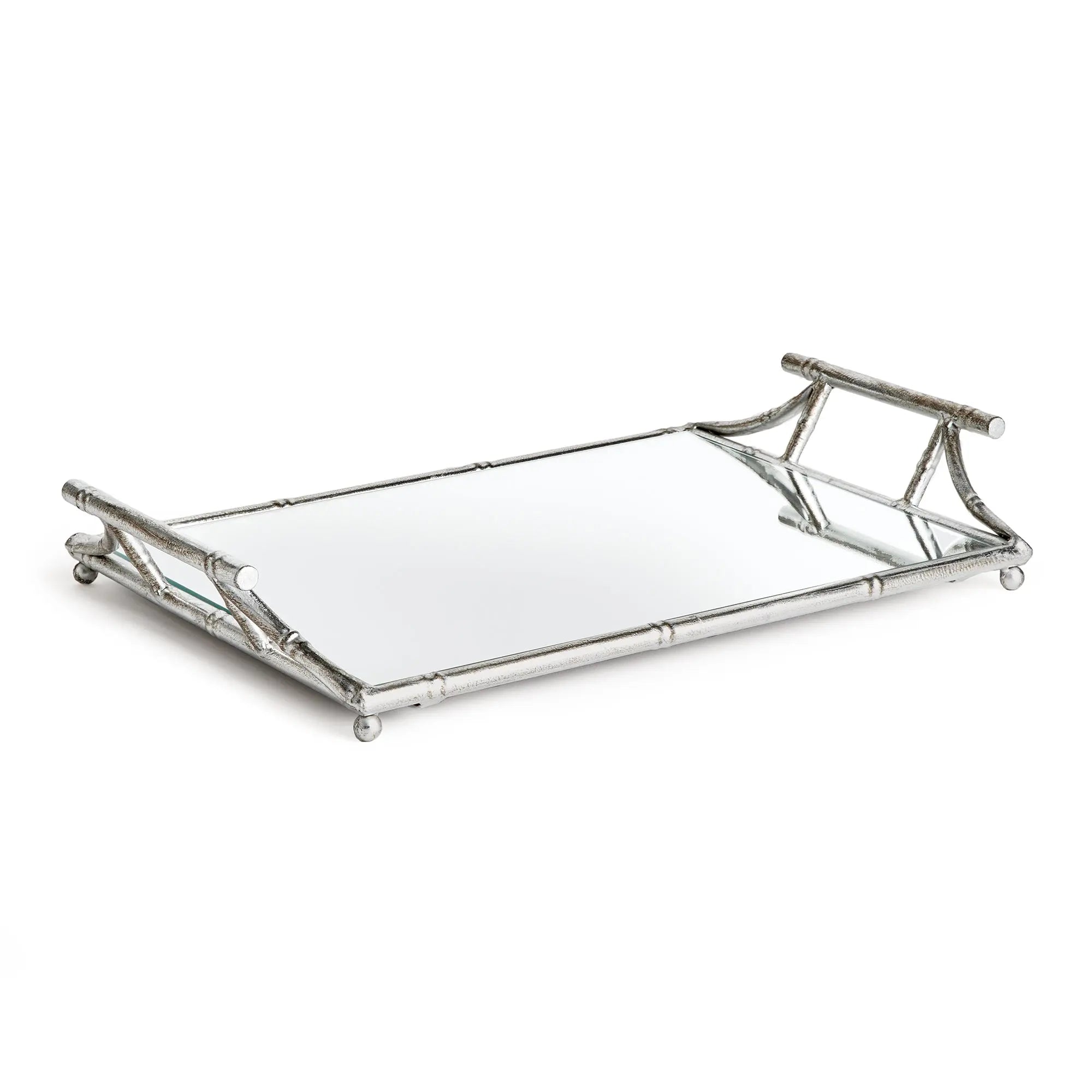 DAPHNE MIRRORED TRAY WITH HANDLES Villa Decor & Design