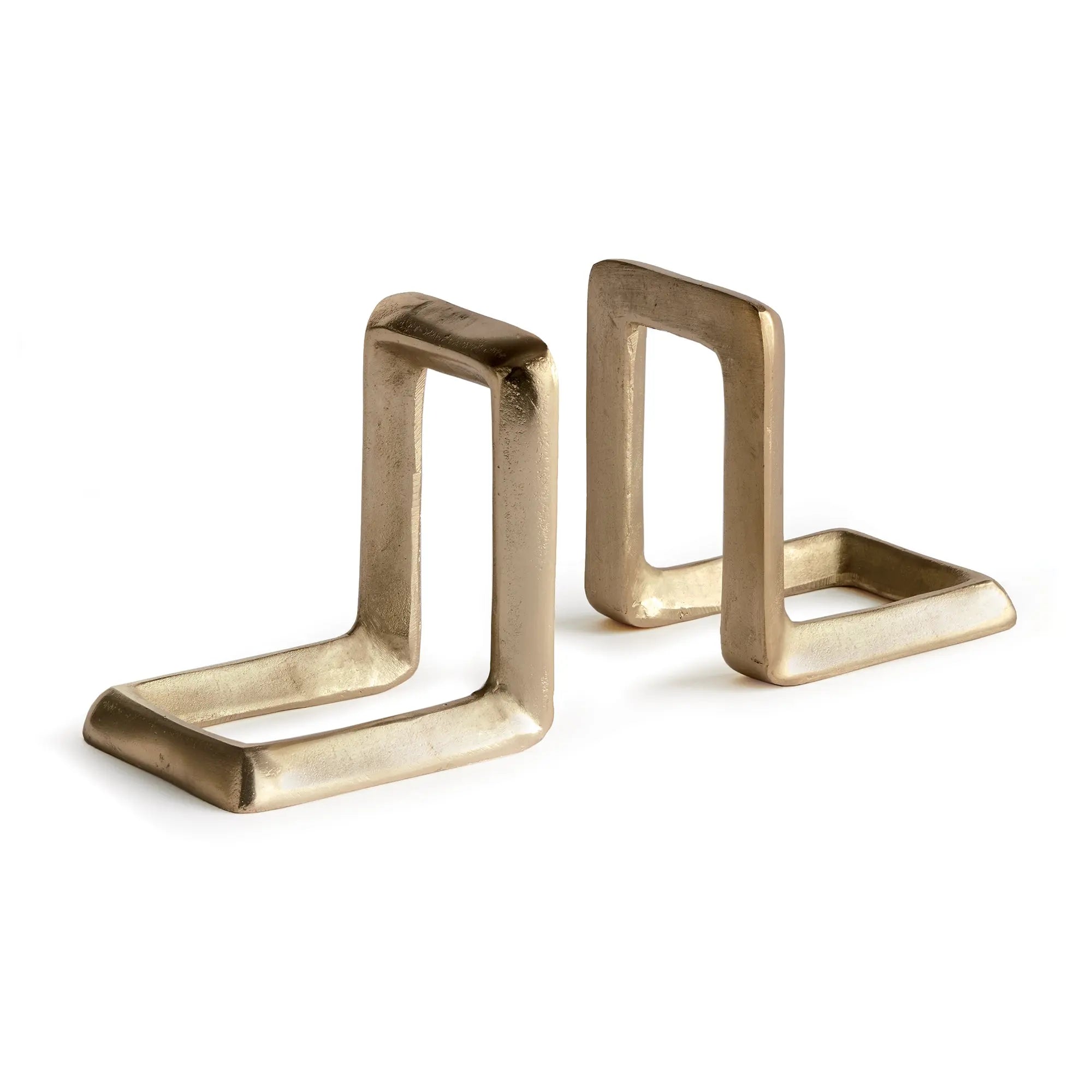 Strofi Bookends - Set of 2 Gold Sculptural Aluminum Objets Napa Home & Garden