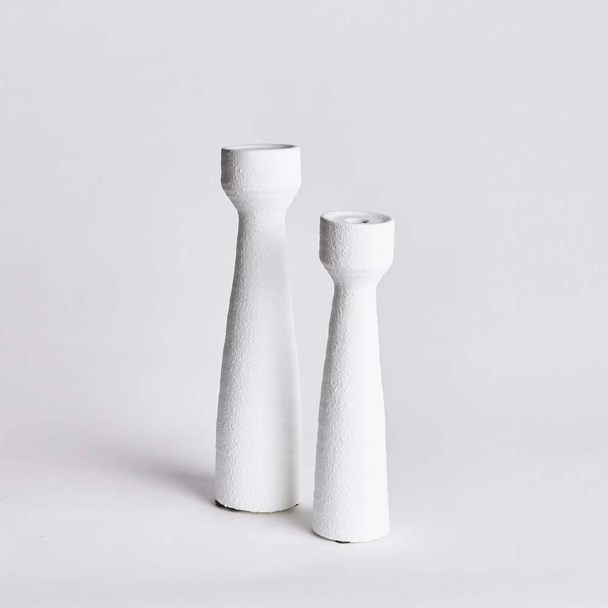 Colton Matte White Candlestands - Set of 2 Modern Terracotta Pillars Napa Home & Garden