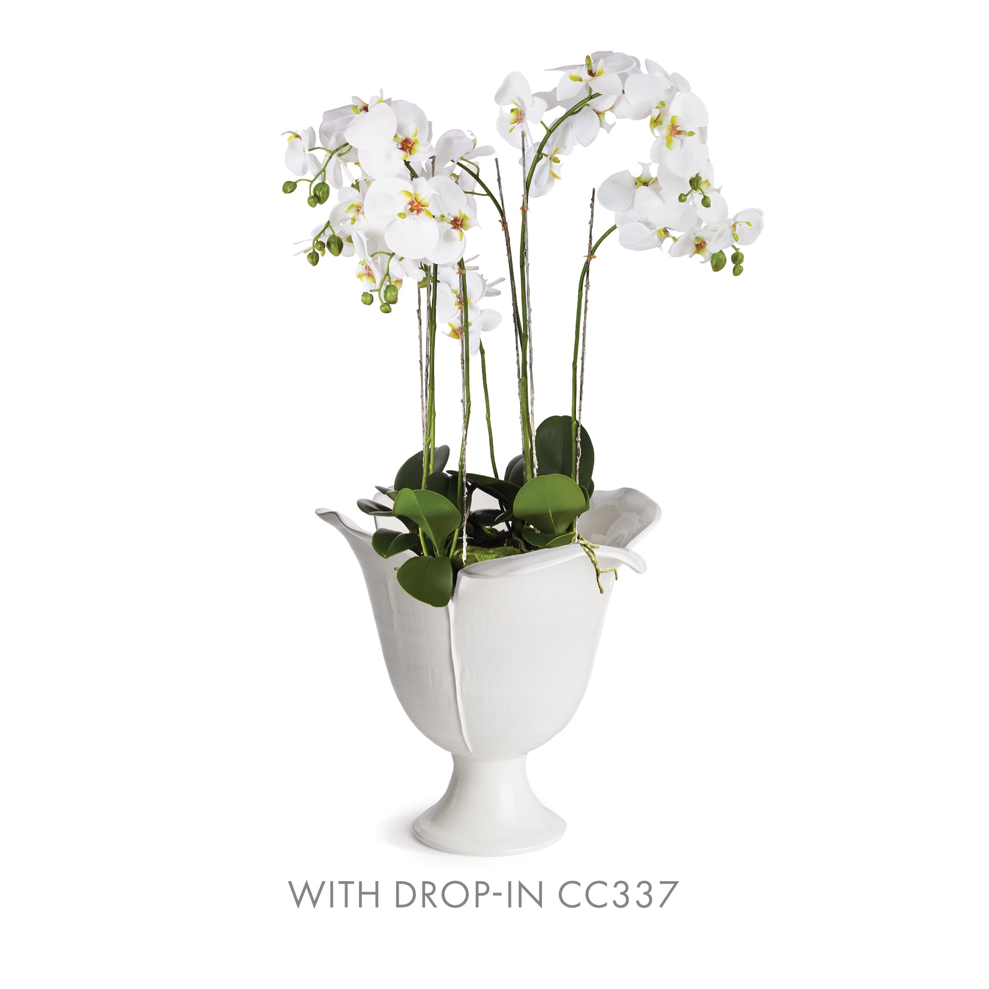 Handmade Petalo Vase  - Large in White glaze with sculpted petal details