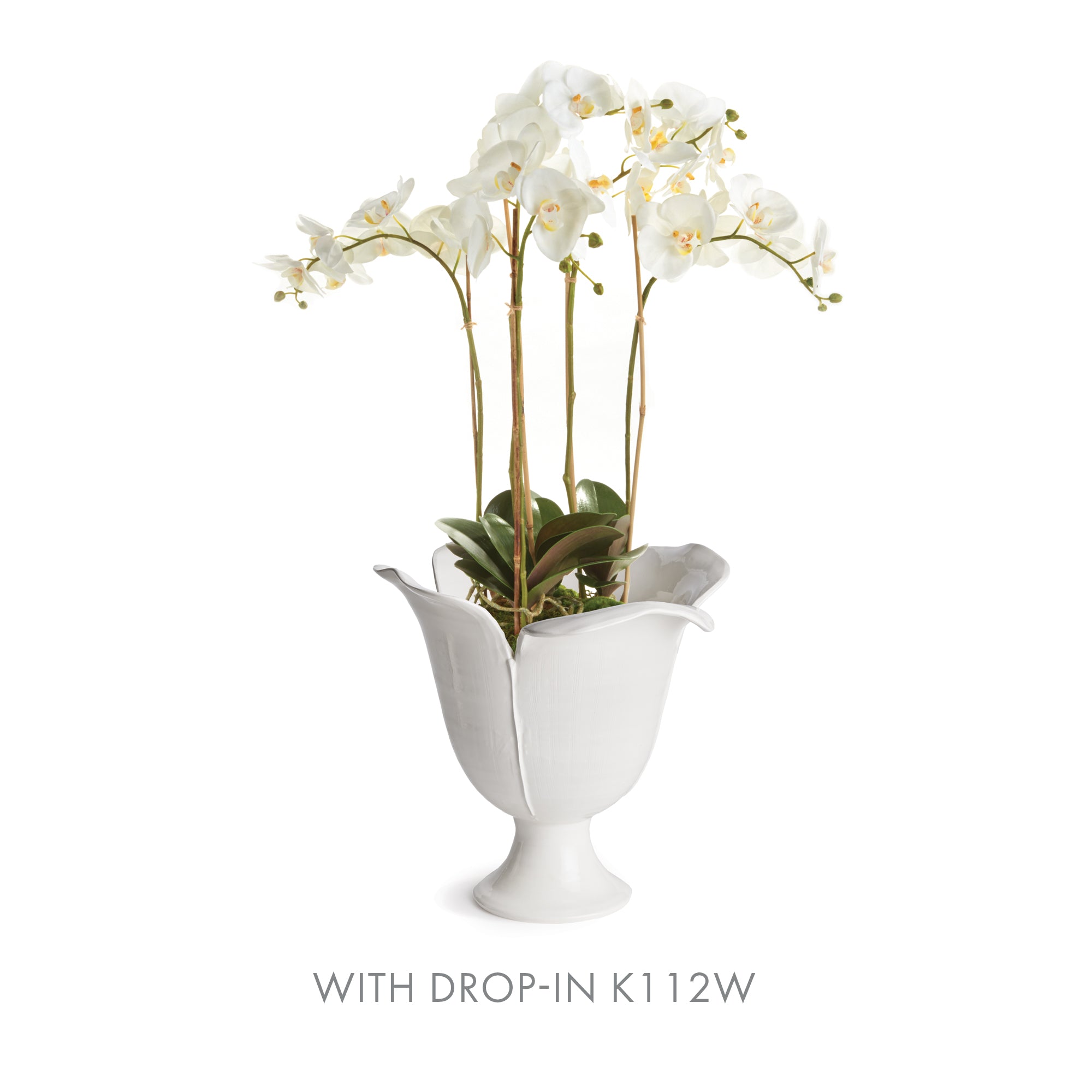 Handmade Petalo Vase  - Large in White glaze with sculpted petal details