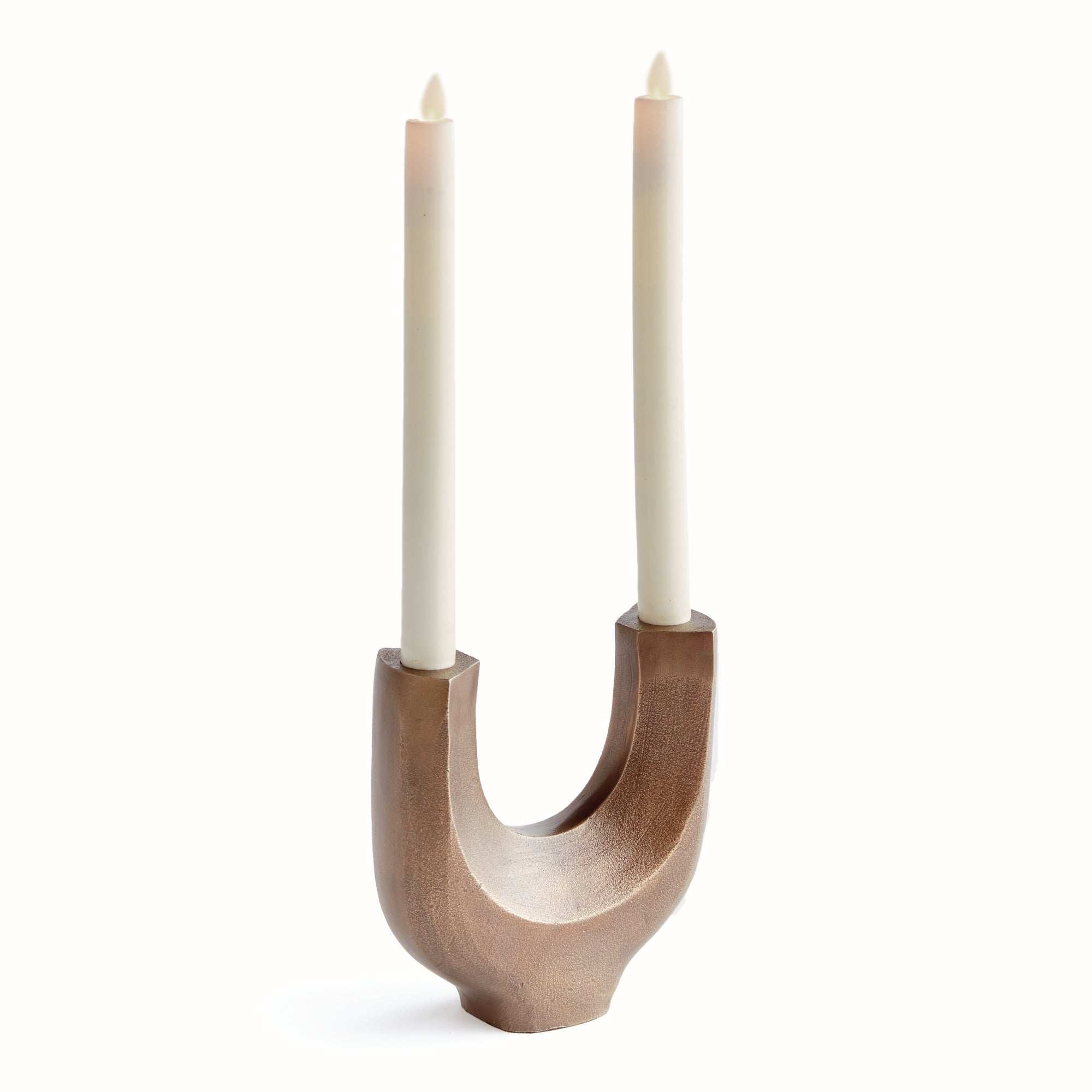 Zoey 2-taper candelabra in antique gold 