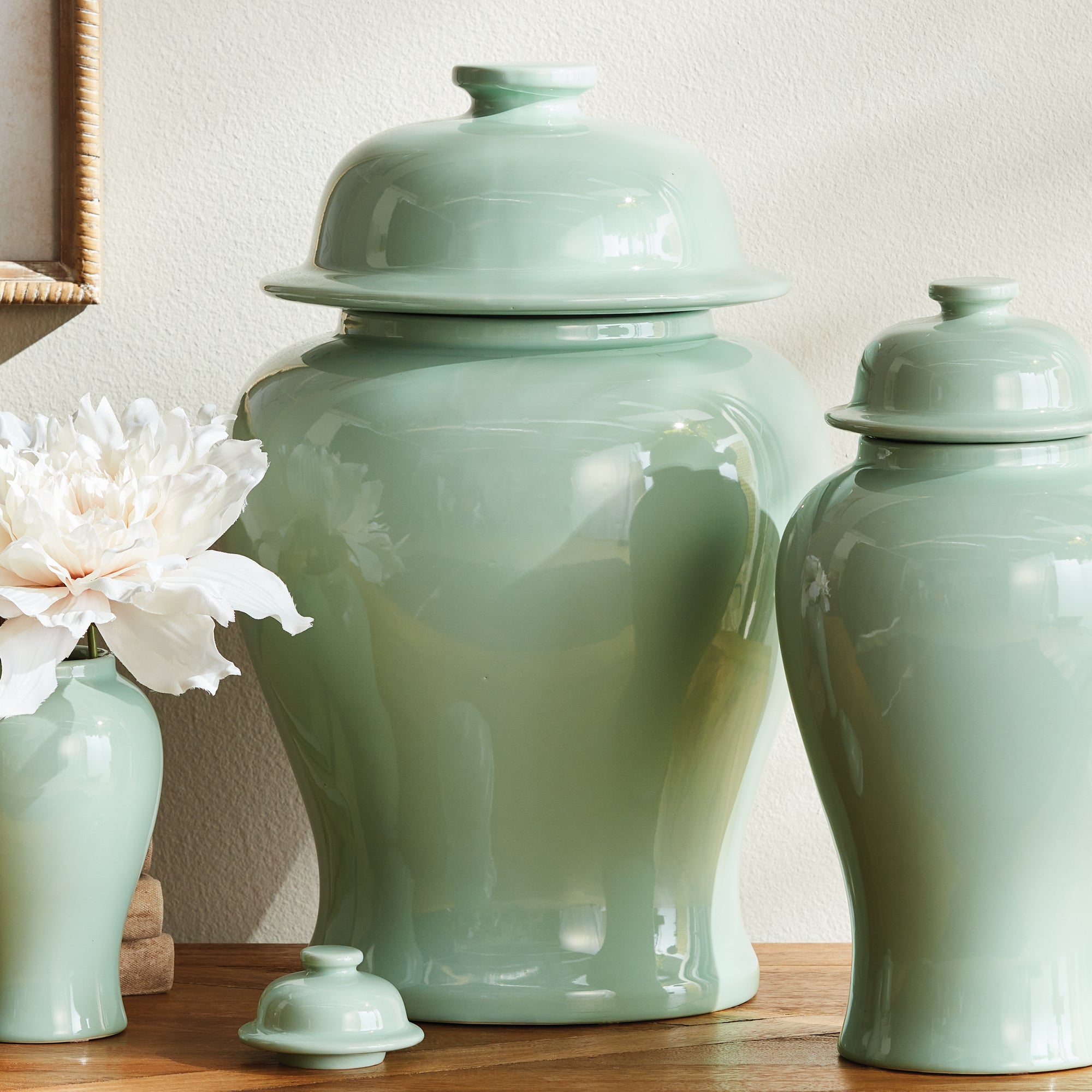 Koa Lidded Mini Ginger Jar - GREEN