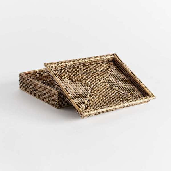 Burma Rattan Lidded Letter Box - Whitewash or Warm Brown Finish Napa Home & Garden