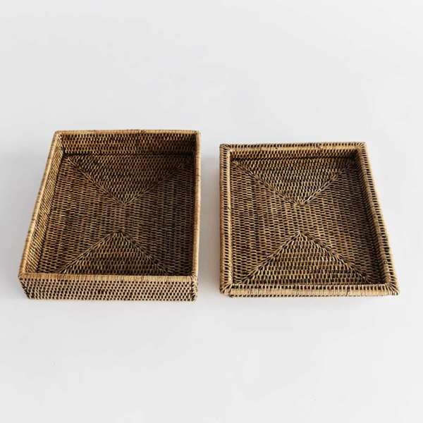 Burma Rattan Lidded Letter Box - Whitewash or Warm Brown Finish Napa Home & Garden