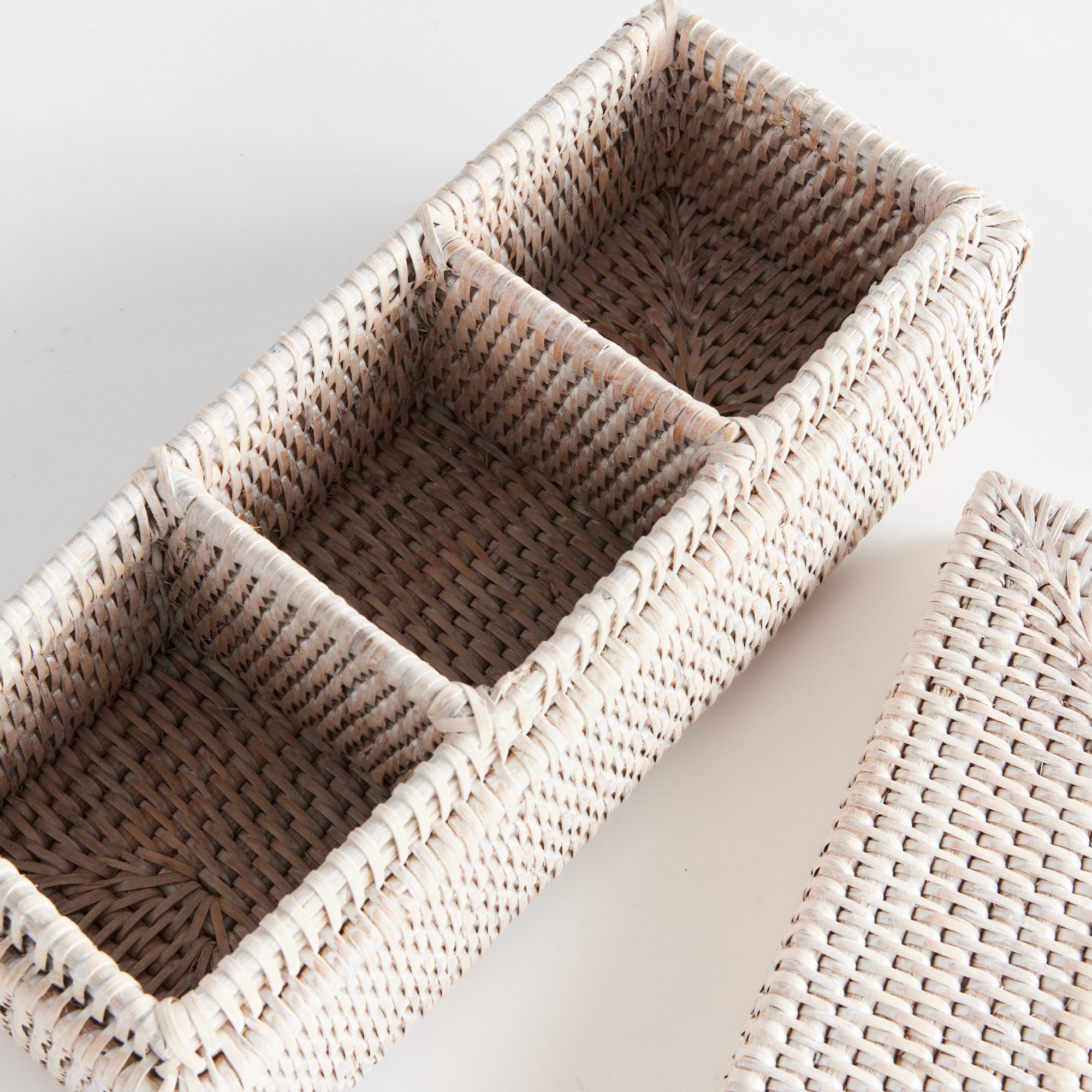 Burma Rattan 3-Compartment Lidded Box