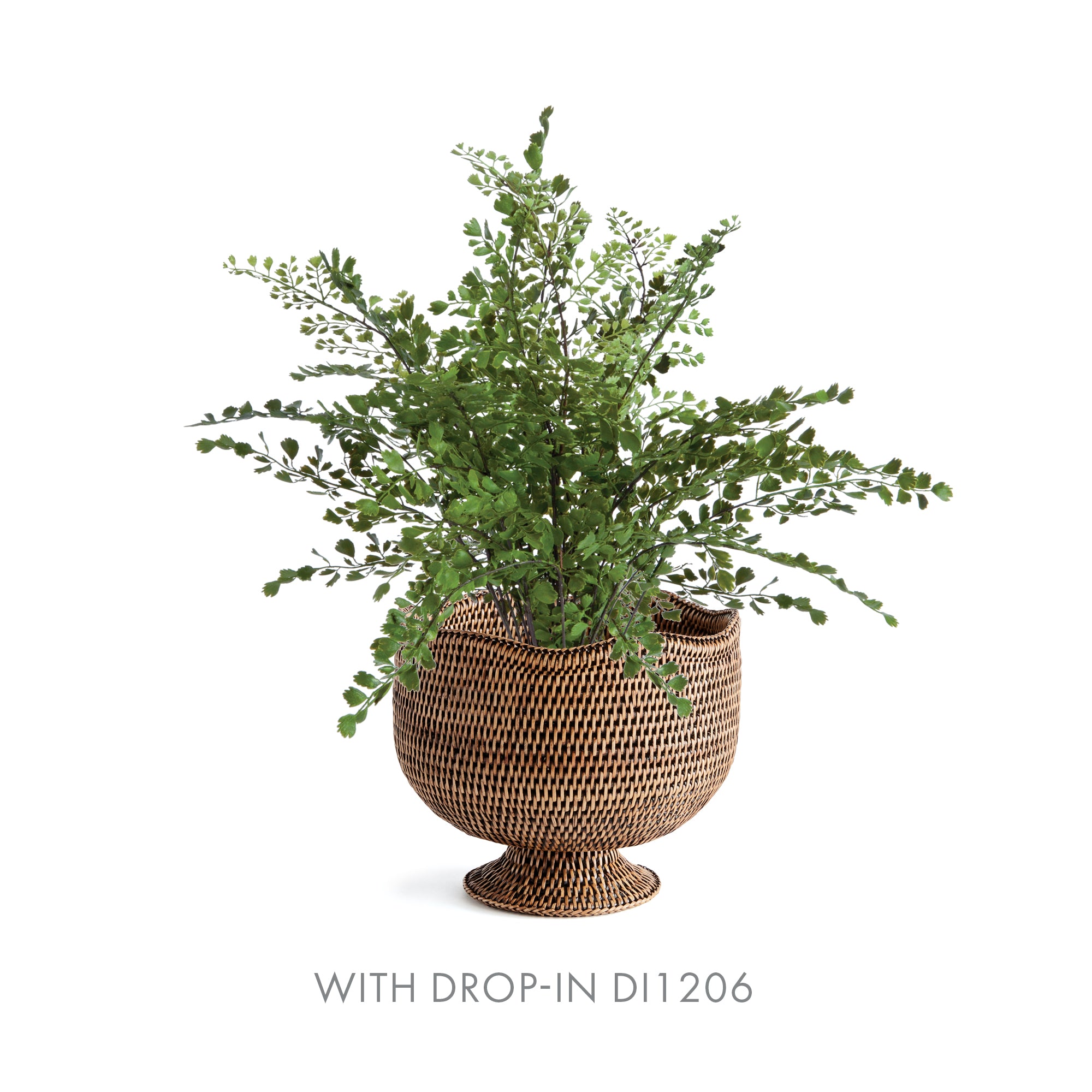 Burma Rattan Footed Cachepot - Warm Brown