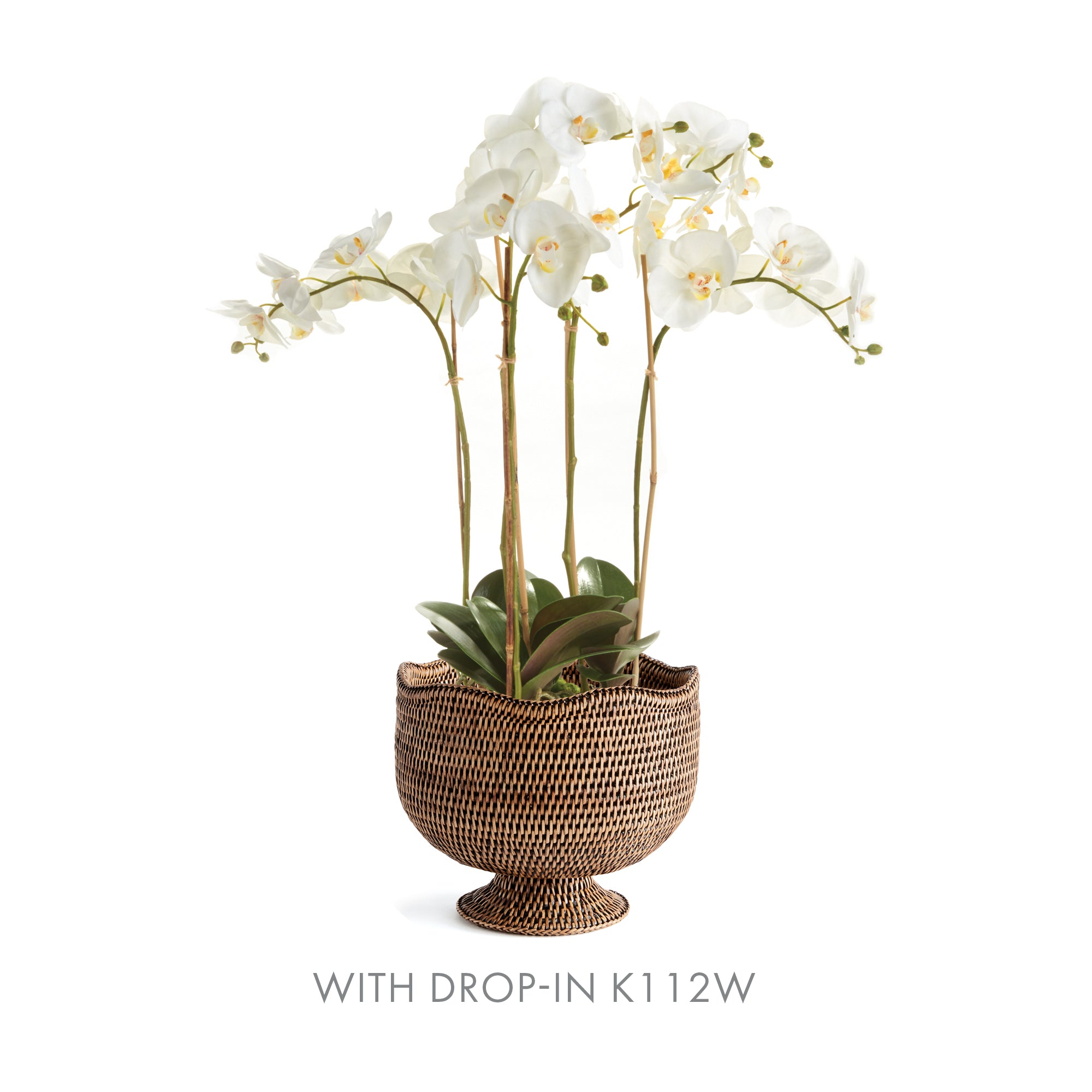 Burma Rattan Footed Cachepot - Warm Brown