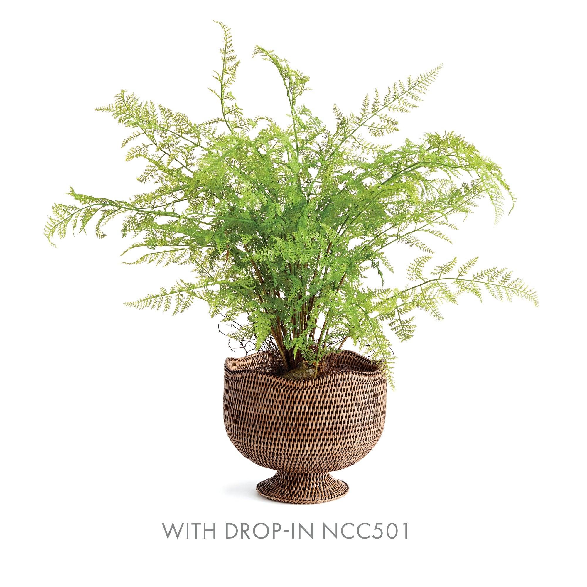 Burma Rattan Footed Cachepot - Warm Brown