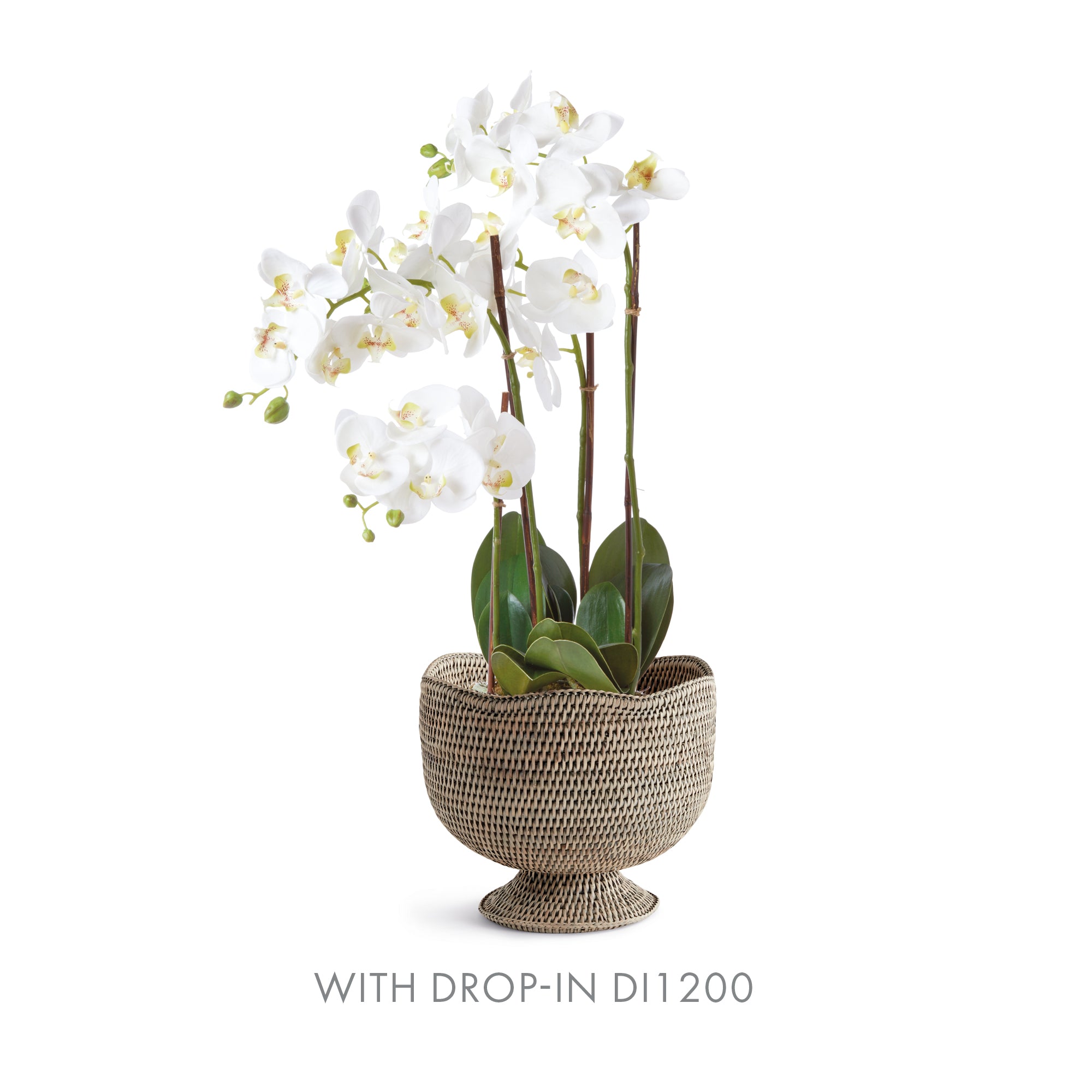 Burma Rattan Footed Cachepot - Graywash