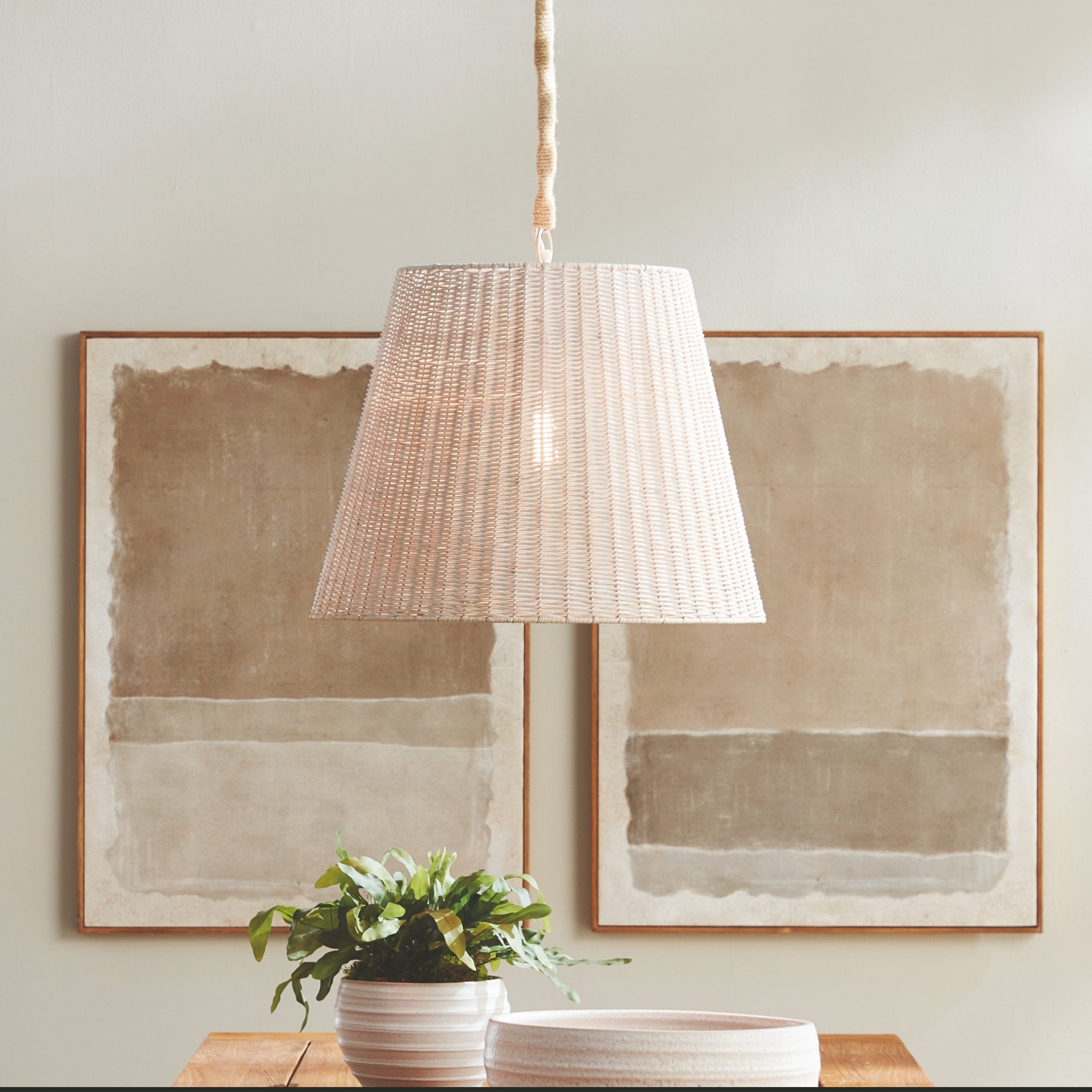 Linette Rattan Pendant - LARGE