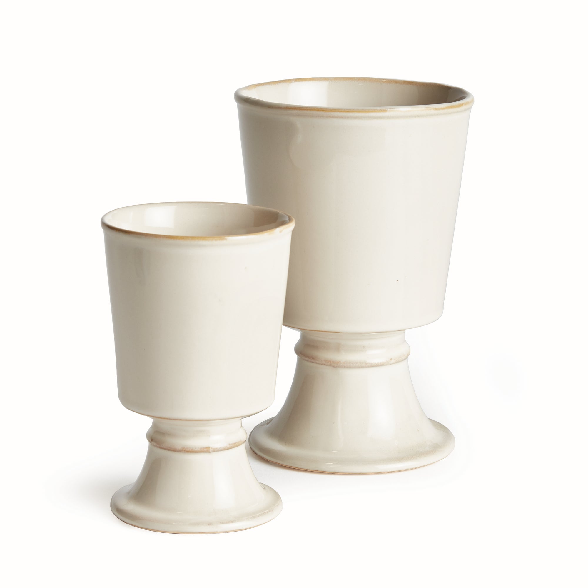 Kelcy Footed Cahcepots, SET OF 2 | CREAM