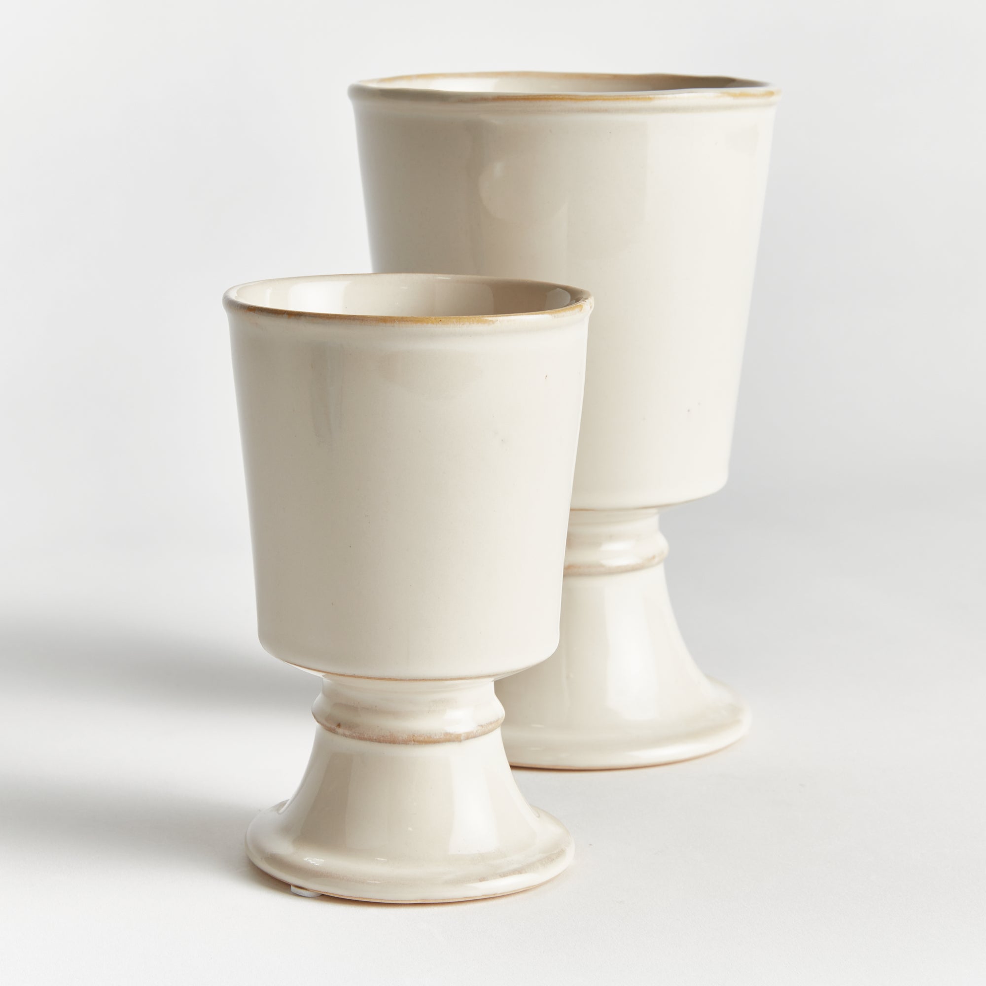 Kelcy Footed Cahcepots, SET OF 2 | CREAM