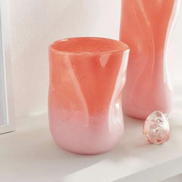 Malina Vase - Melon Ombre Mouth-Blown Glass (3 Styles) - Villa Decor & Design