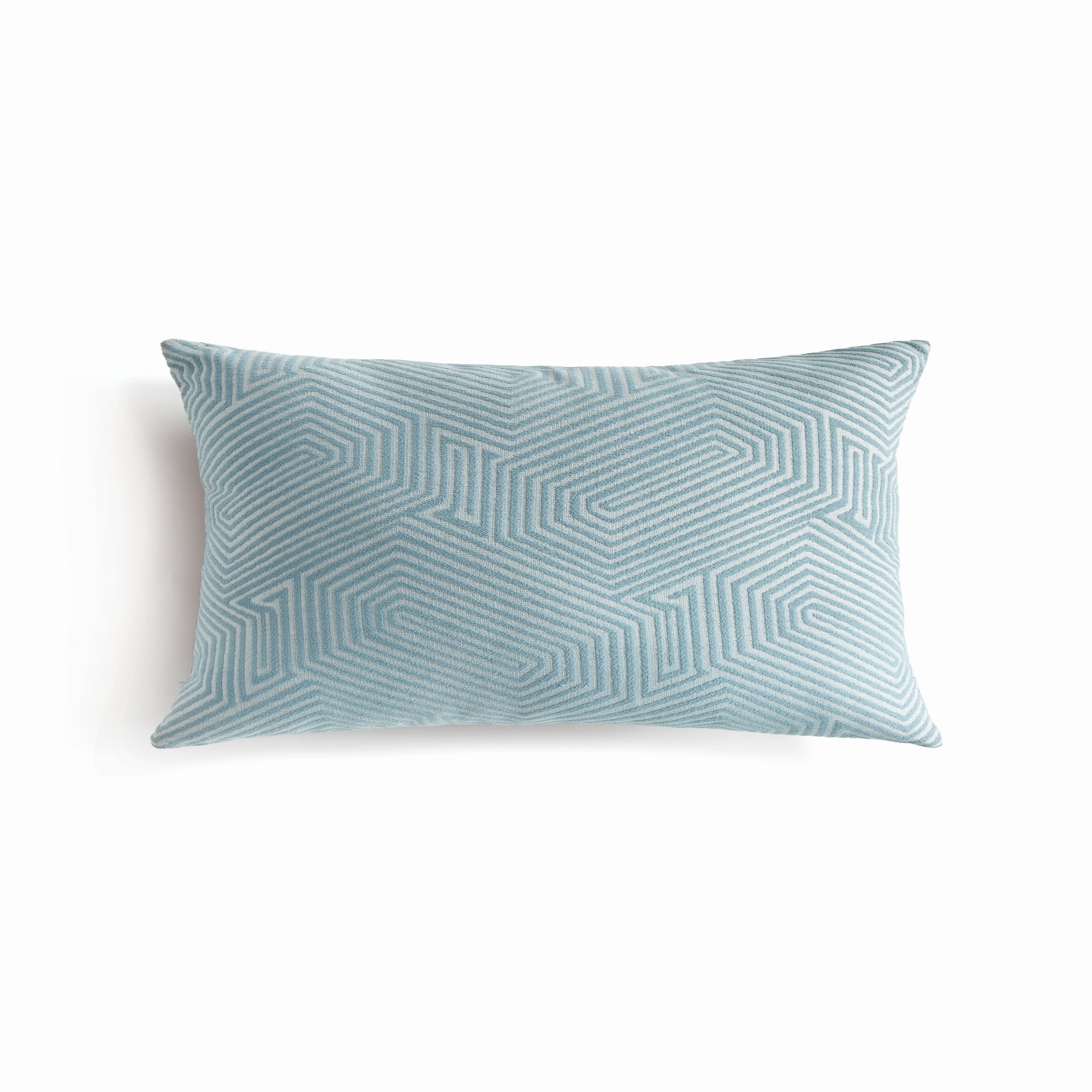 Sora lumbar Prussian blue jacquard pillow 