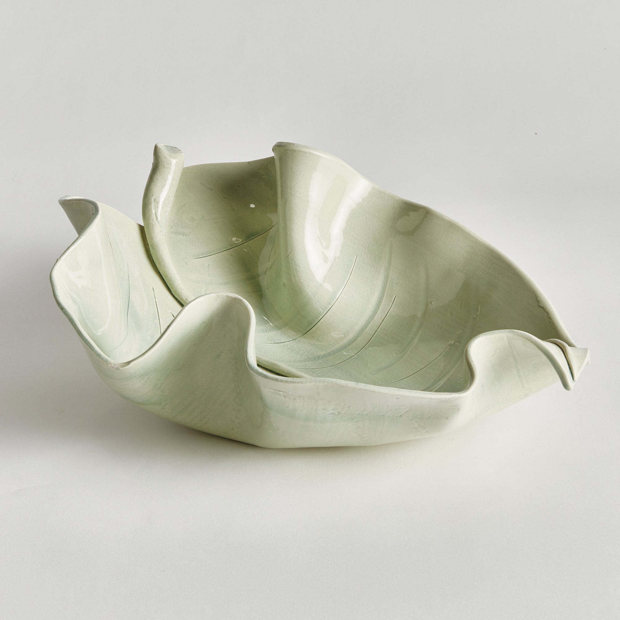 MORICENTO LEAF SCULPTURE LARGE - CELADON