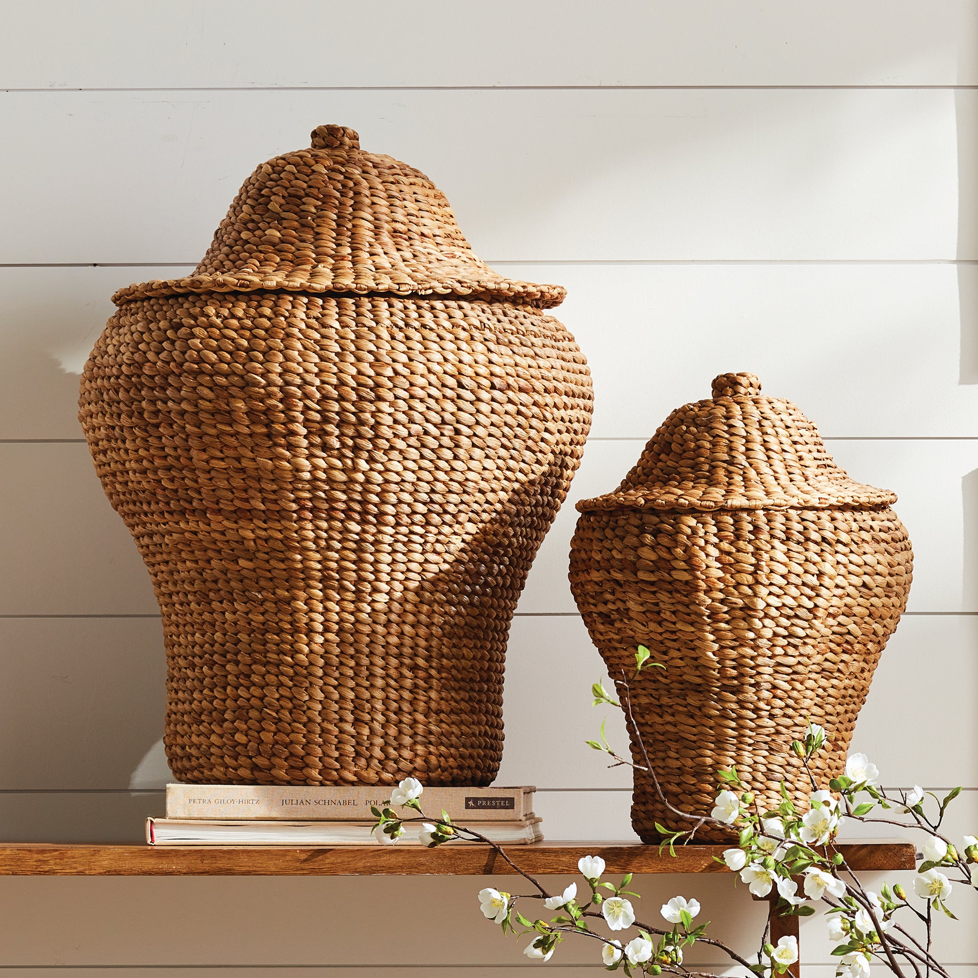 Water Hyacinth Ginger Jars, SET OF 2