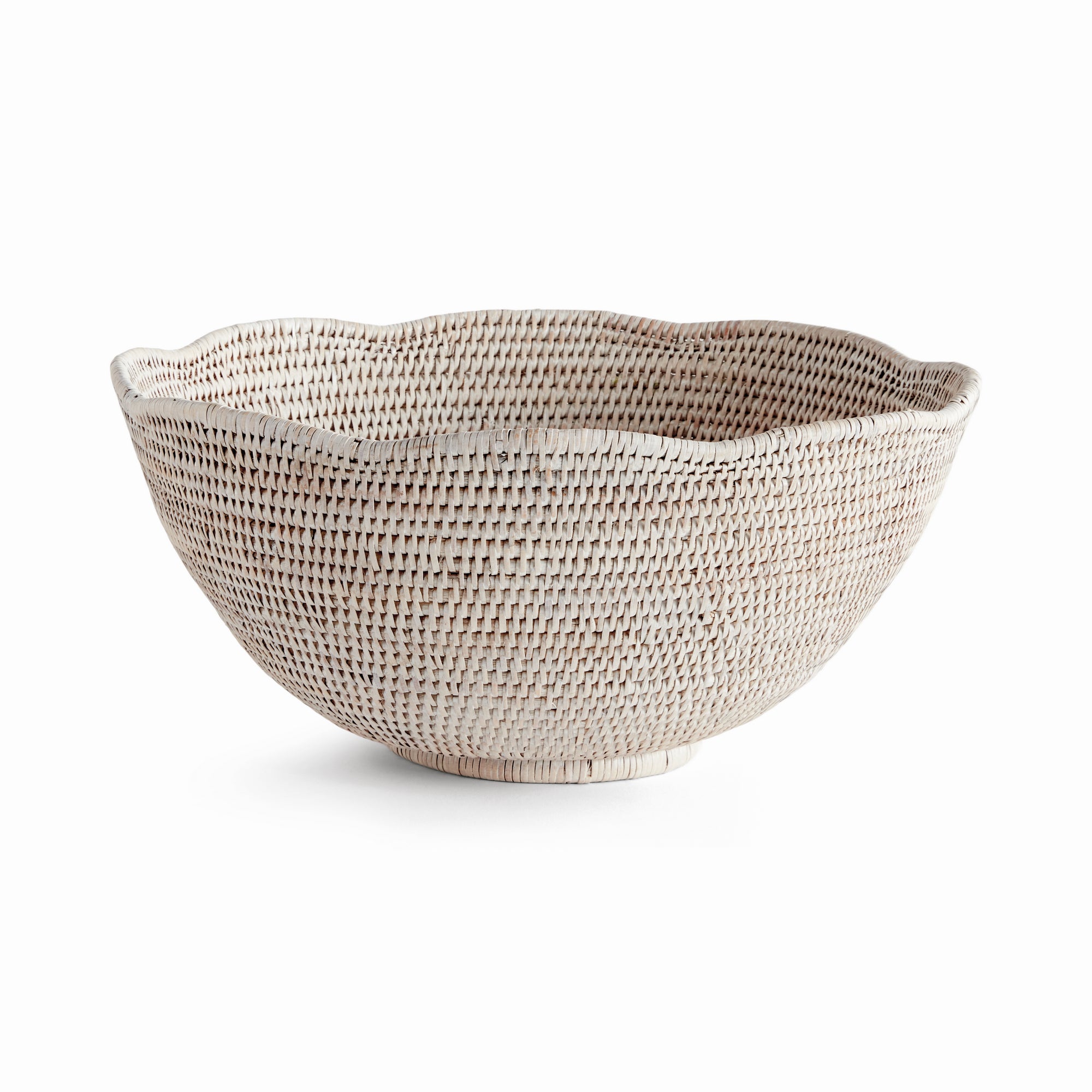 Burma Rattan Scalloped Edge Bowl - LARGE