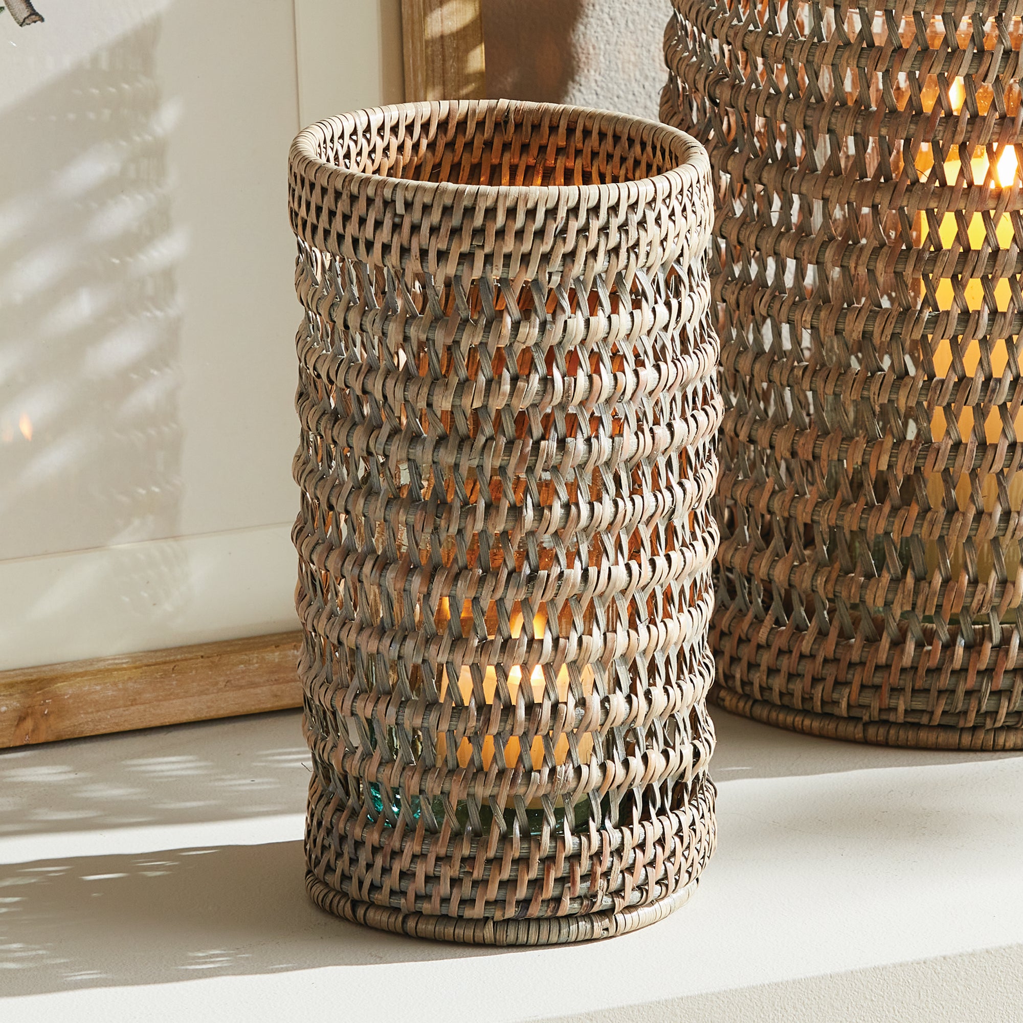 Burma Rattan Hurricane - SMALL, Warm Brown