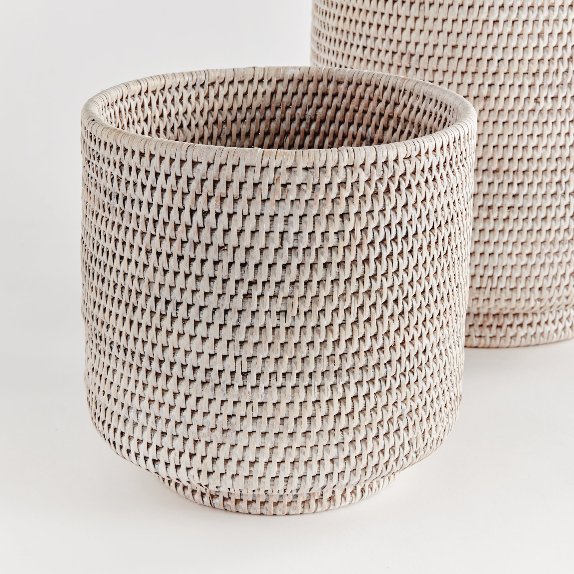 Burma Rattan Cachepots Large, SET OF 2