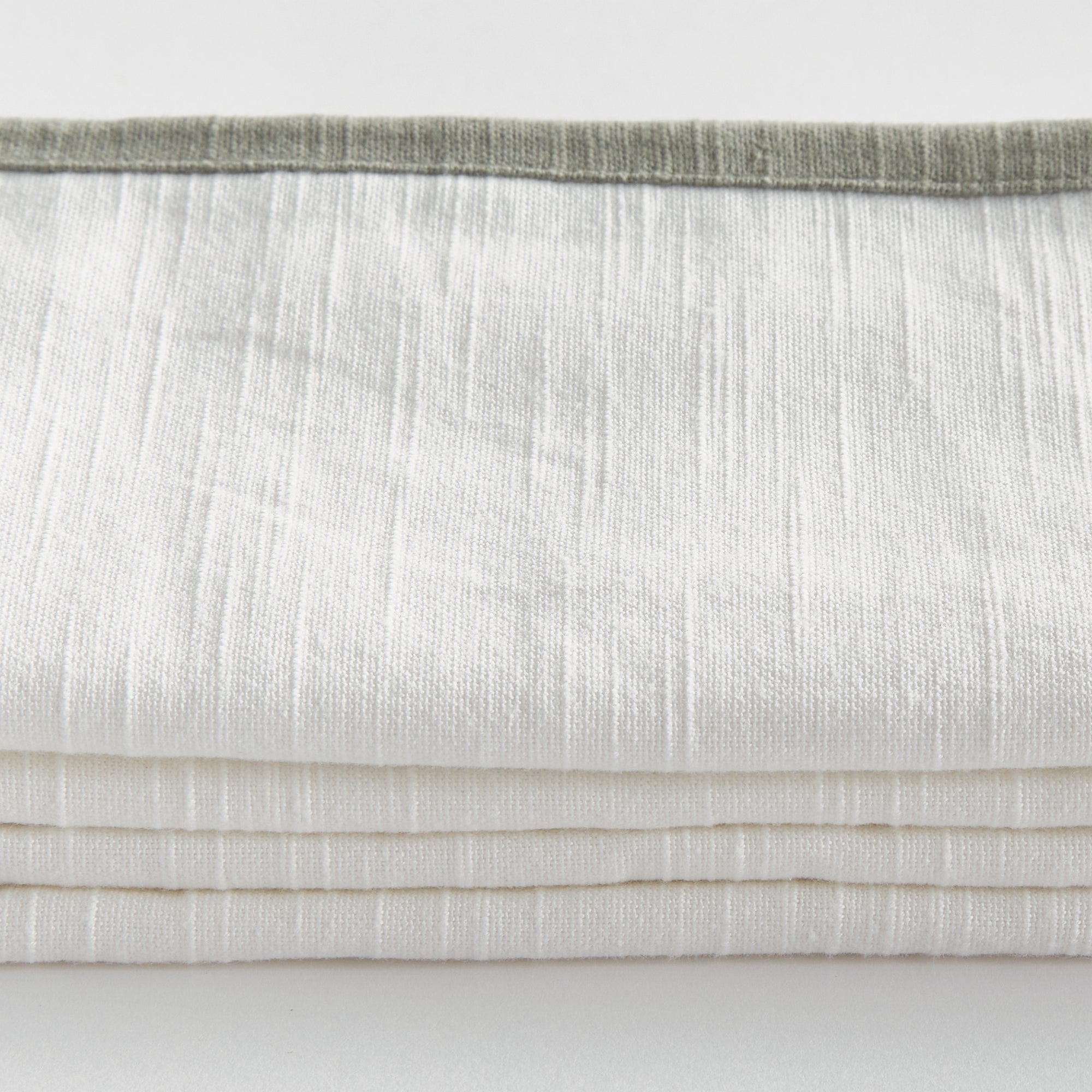 Quinn Dinner Napkins (White/Grey), SET OF 4