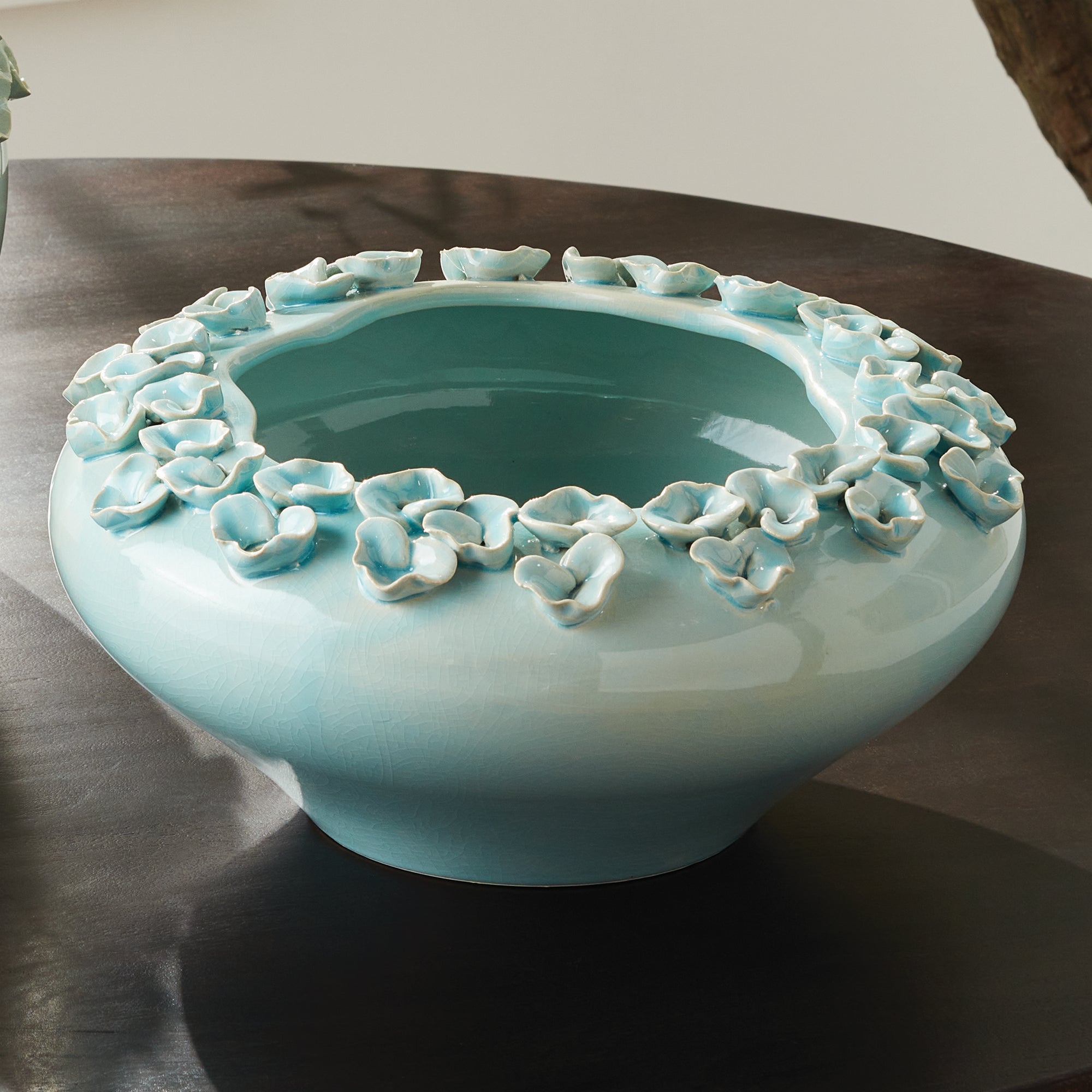 Petite Fleur Decorative Bowl - Ice Blue