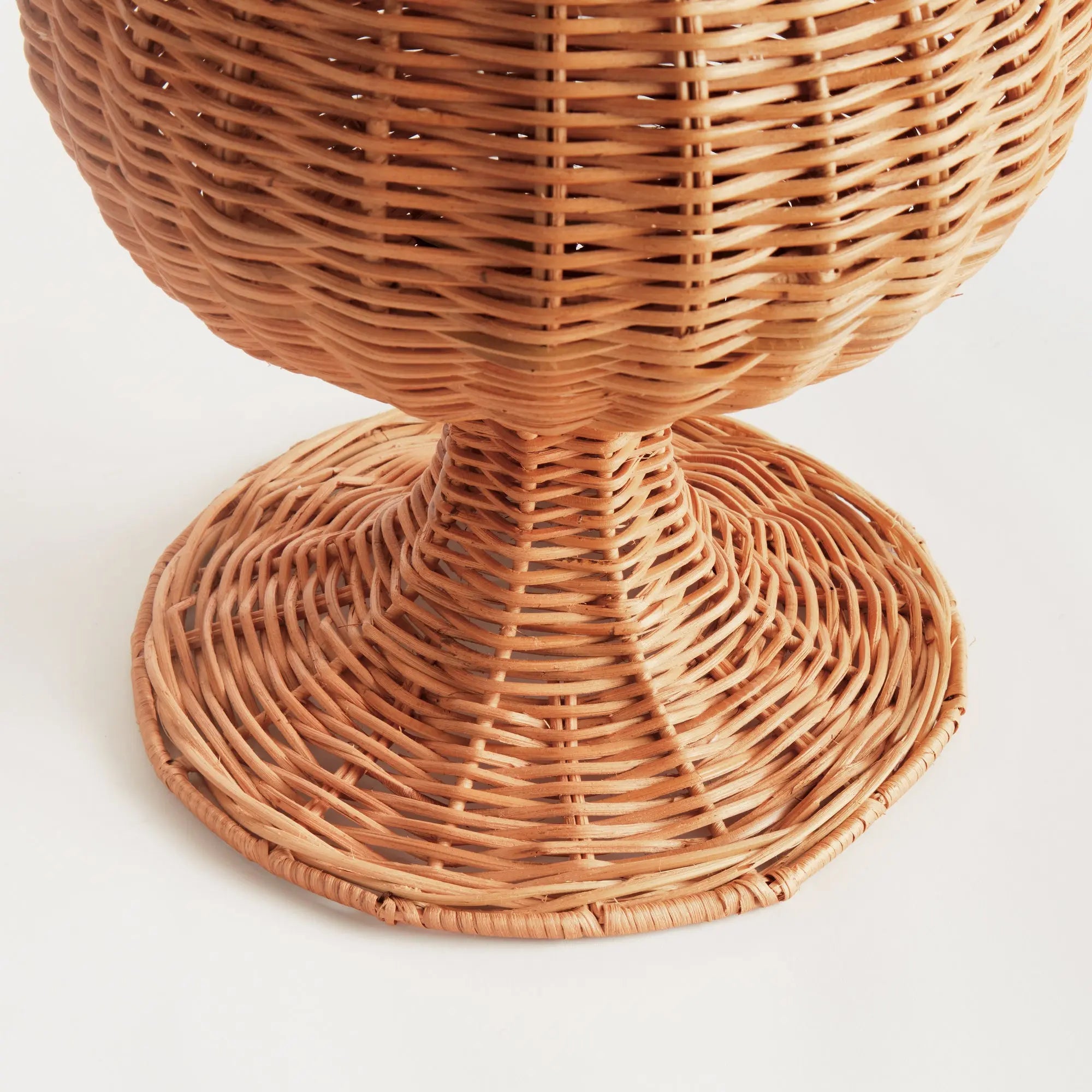 Chesapeake Rattan Footed Urn - 22" Tall | Whitewash or Natural Vessel - Villa Decor & Design
