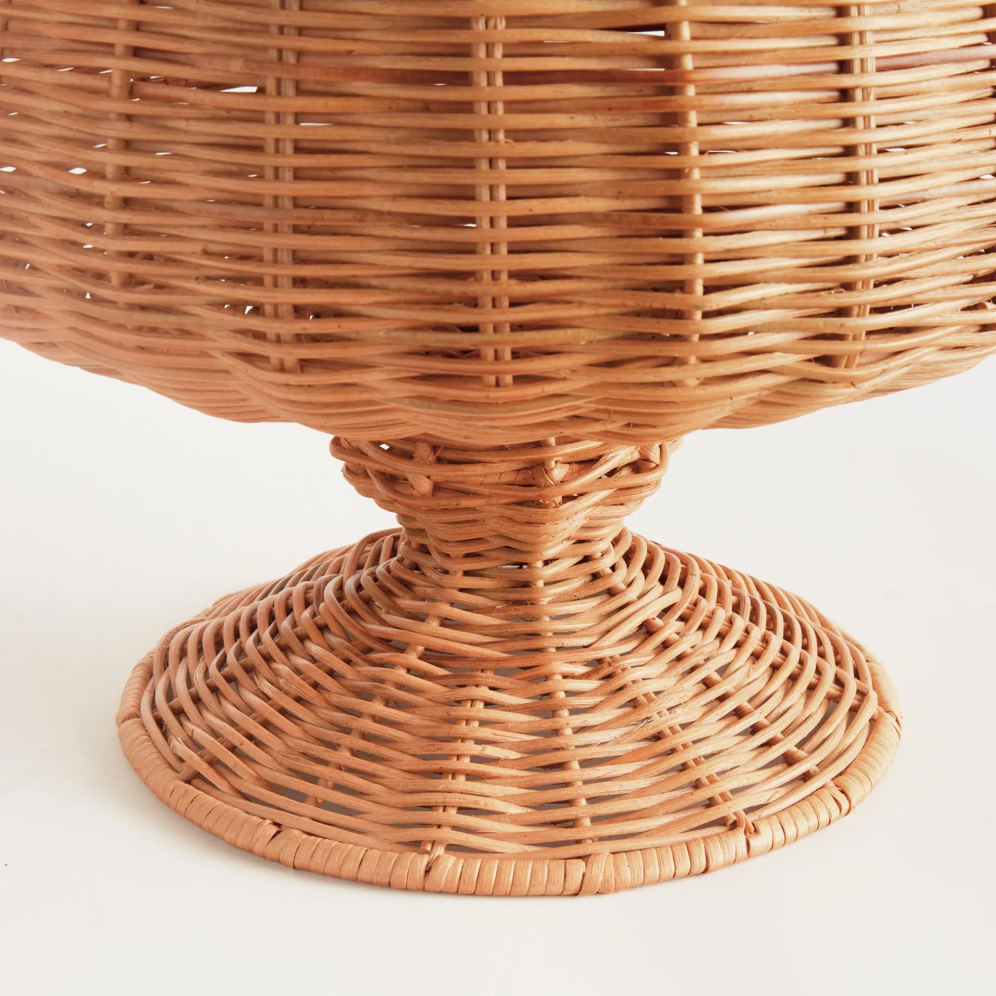 Chesapeake Rattan Footed Urn - 18" Wide | Whitewash or Natural Vessel - Villa Decor & Design