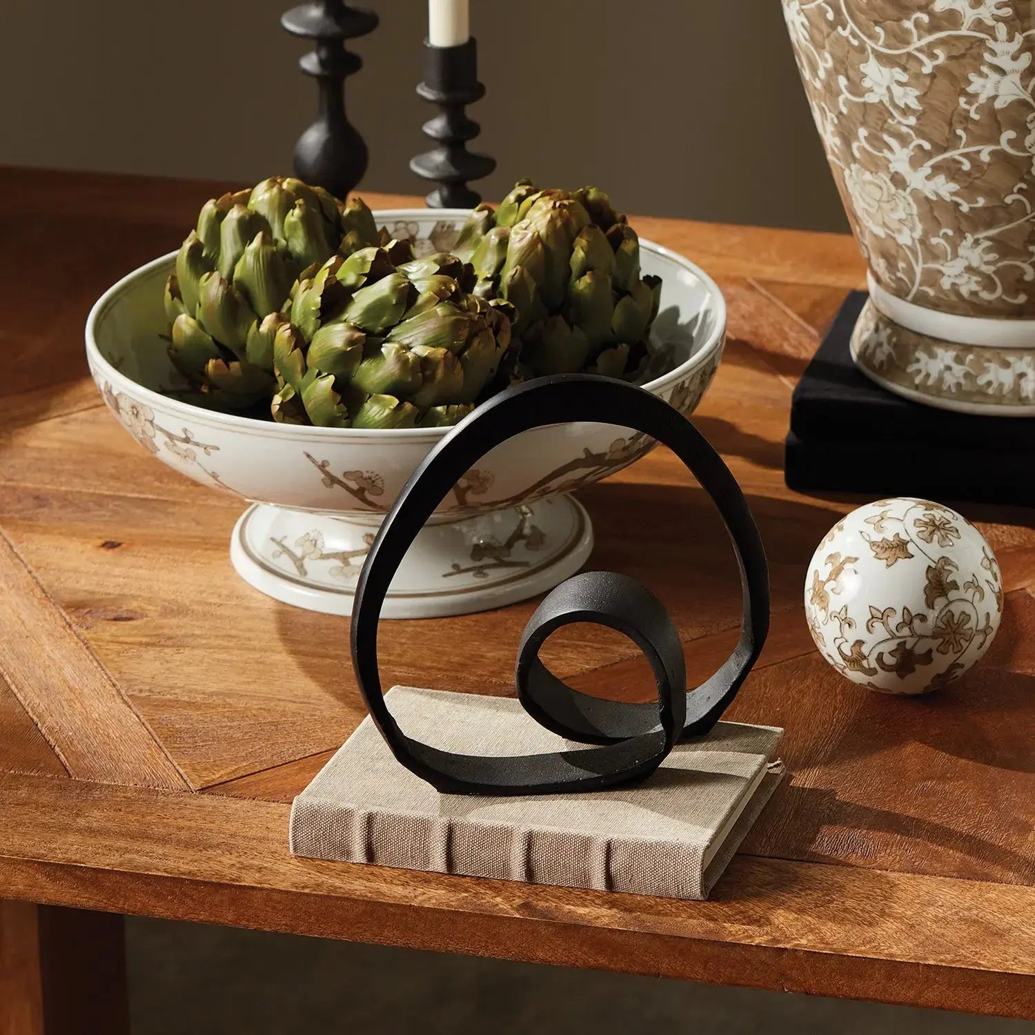 Beatrix Abstract Sculpture - Organic Cast Aluminum Accent (Gold or Black) - Villa Decor & Design