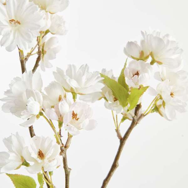 Double Cherry Blossom Stems - 28" Set of 6 Faux Florals - Villa Decor & Design