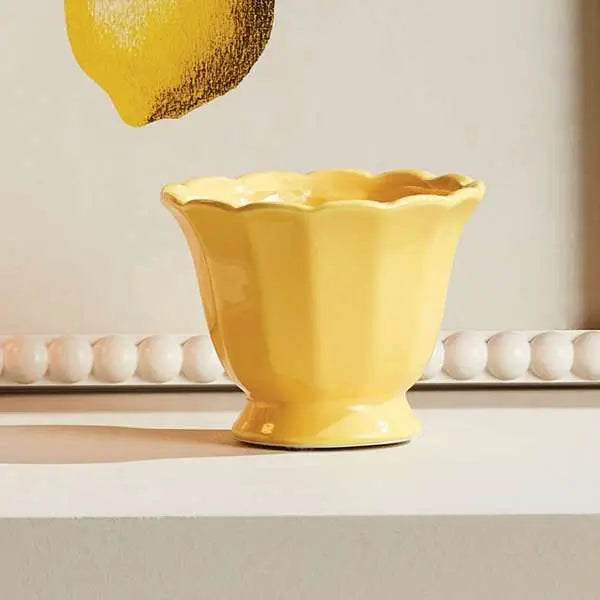 Mirabelle Mini Cachepots - Set of 6 Assorted Clay Vessels (White, Yellow, or Blue) - Villa Decor & Design