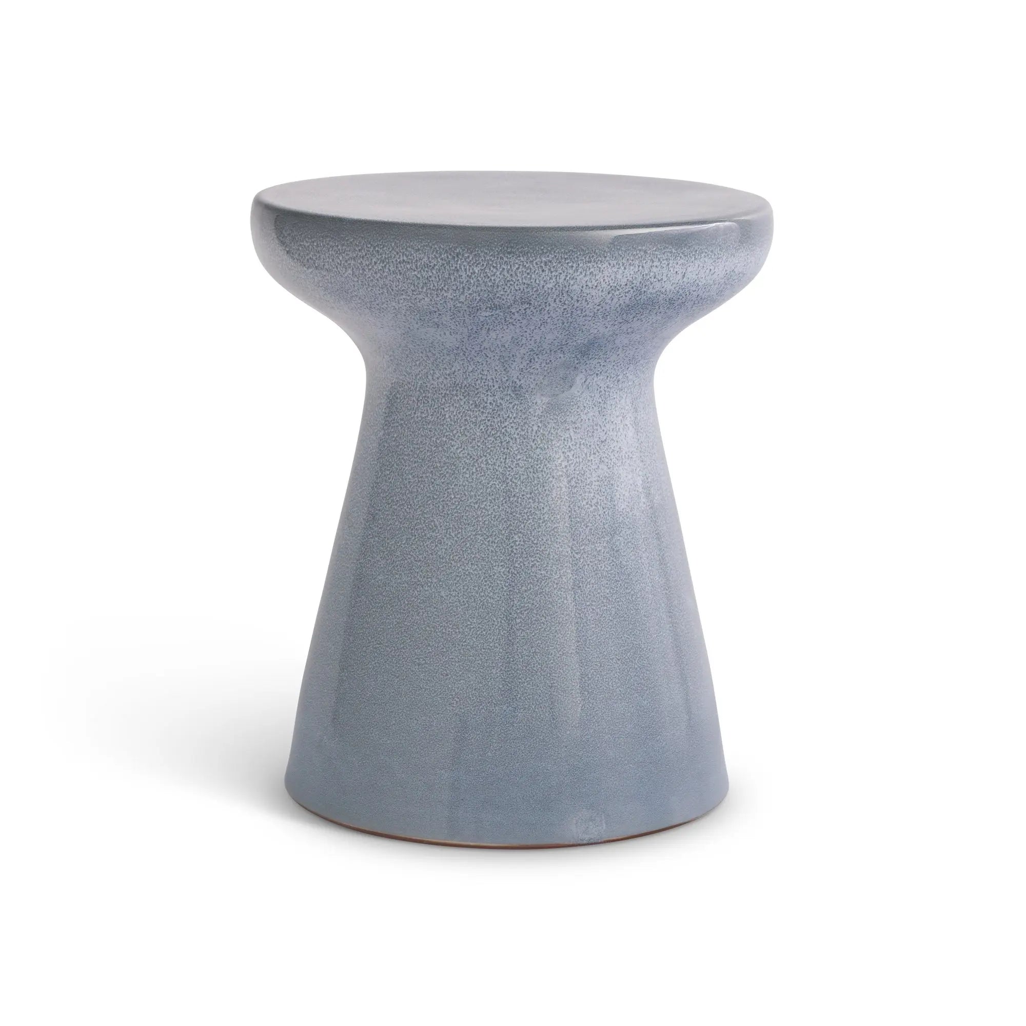 Nanette Side Table - 18" Reactive Glaze Earthenware Garden Table - Villa Decor & Design