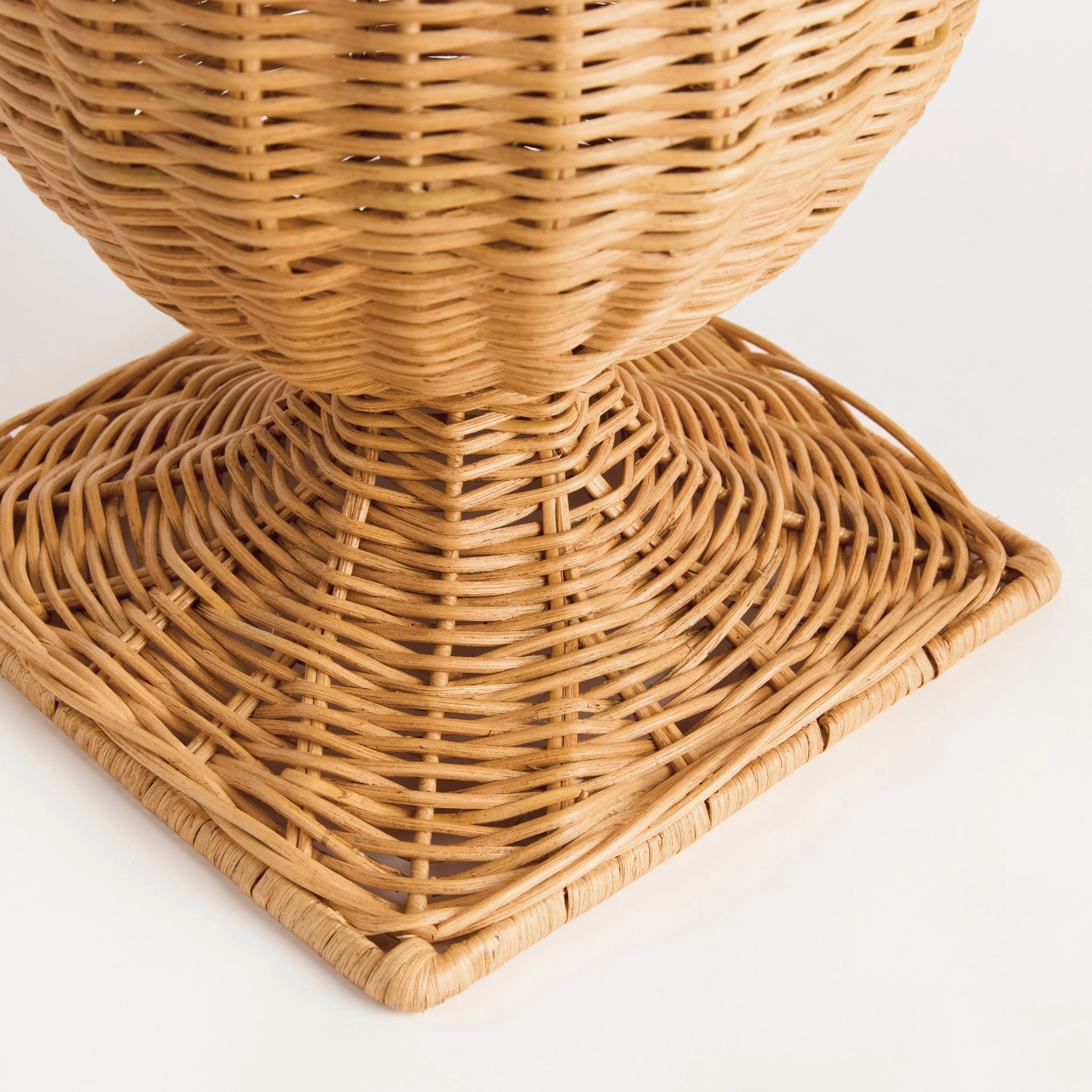 Chesapeake Rattan Footed Urn - 18" Narrow | Whitewash or Natural Vessel - Villa Decor & Design