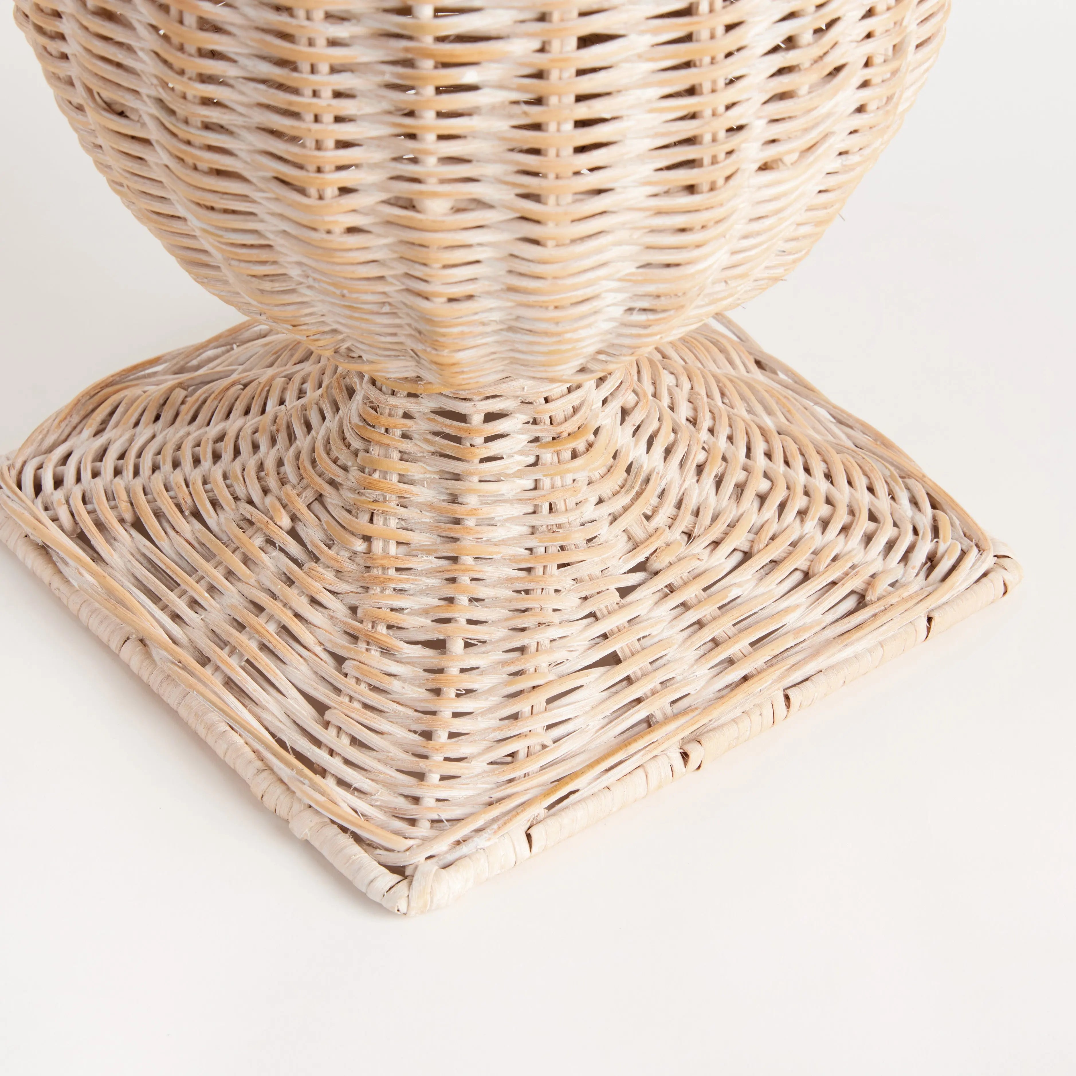 Chesapeake Rattan Footed Urn - 18" Narrow | Whitewash or Natural Vessel - Villa Decor & Design