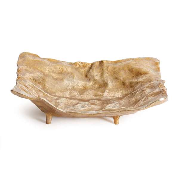Arlene Large Decorative Tray - Gold Cast Aluminum Centerpiece