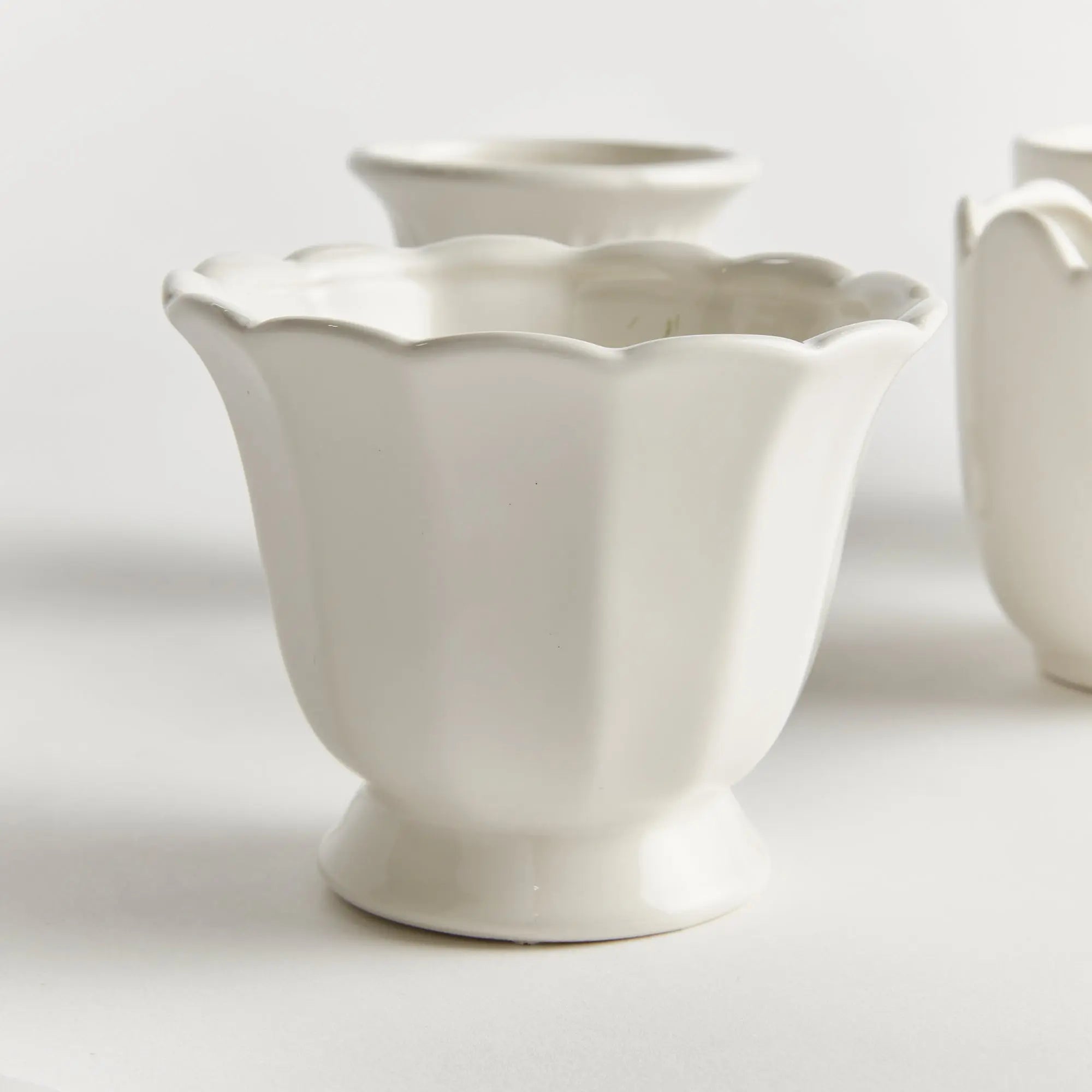 Mirabelle Mini Cachepots - Set of 6 Assorted Clay Vessels (White, Yellow, or Blue) - Villa Decor & Design