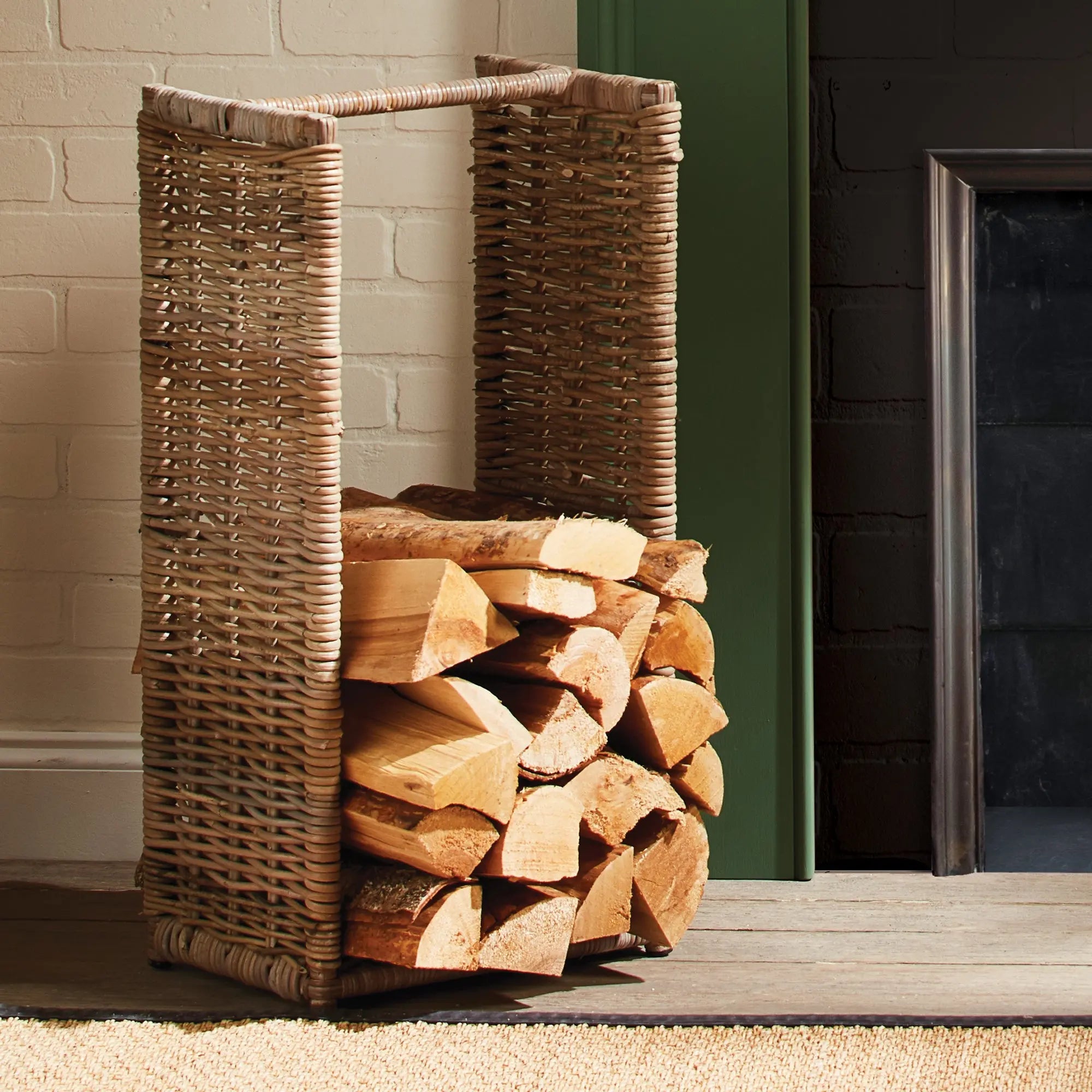 LOG BASKET TALL Villa Decor & Design