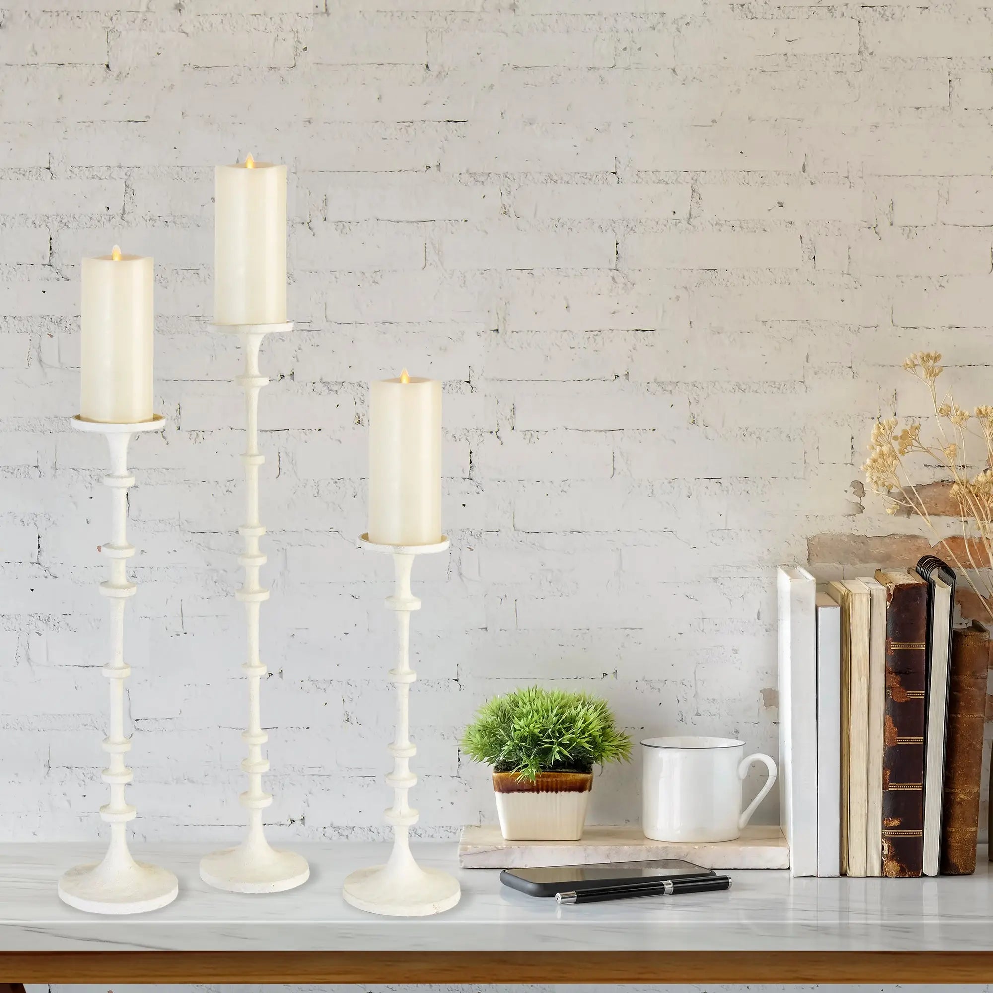 ABACUS CANDLE STANDS, SET OF 3 Villa Decor & Design