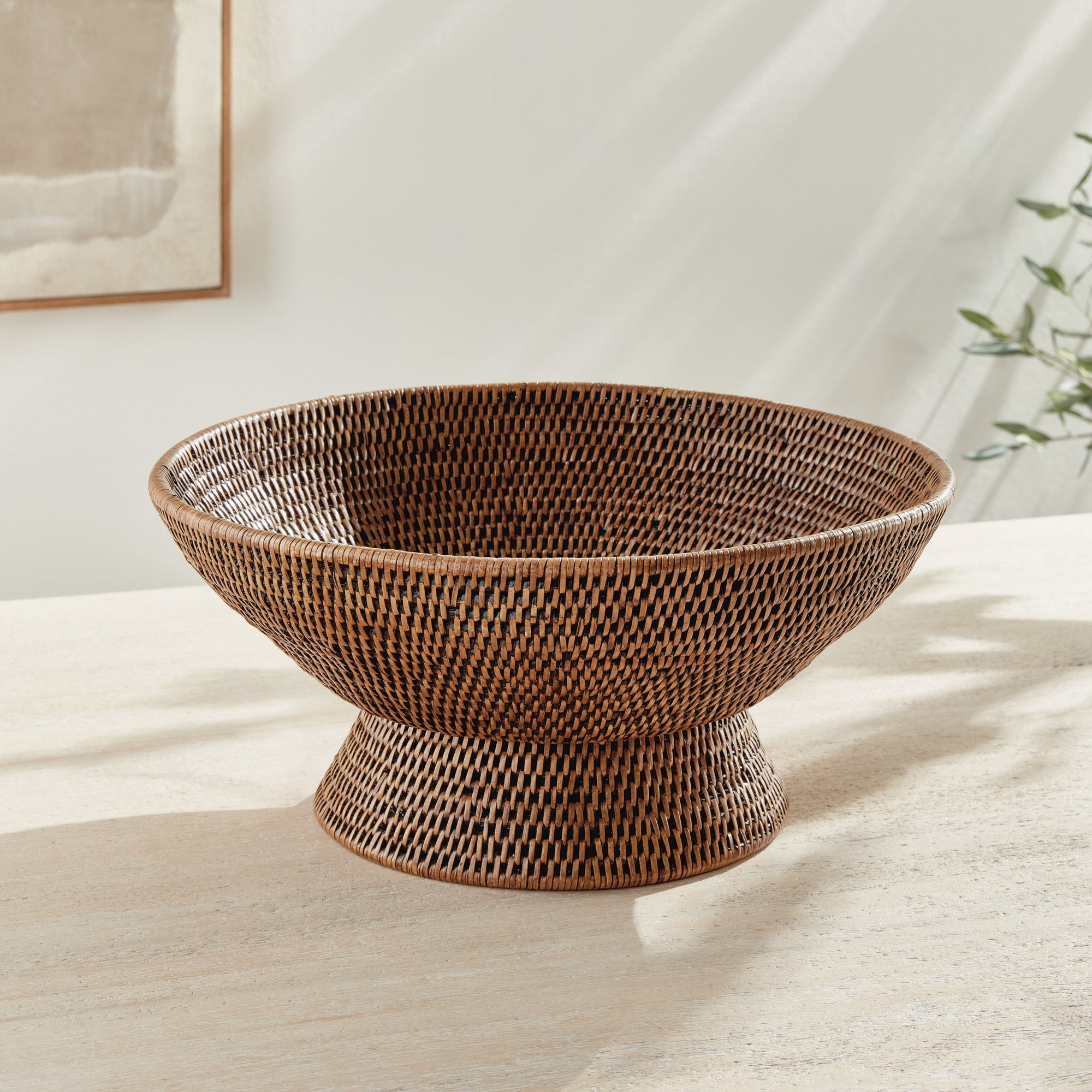 Burma Rattan Offering Bowl - WARM BROWN