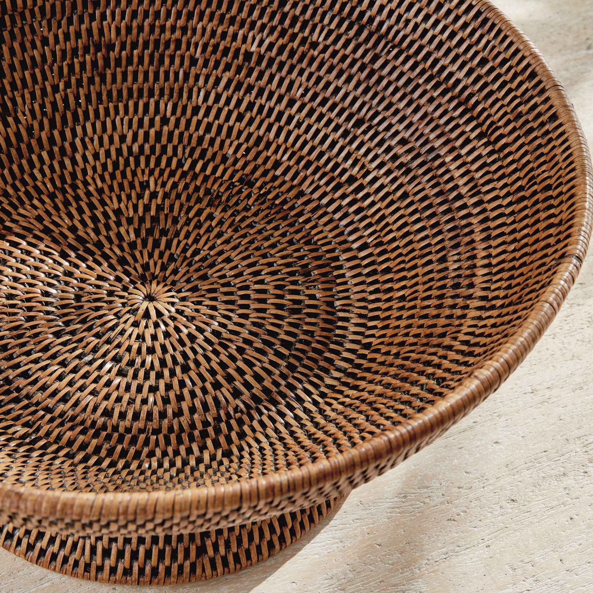 Burma Rattan Offering Bowl - WARM BROWN