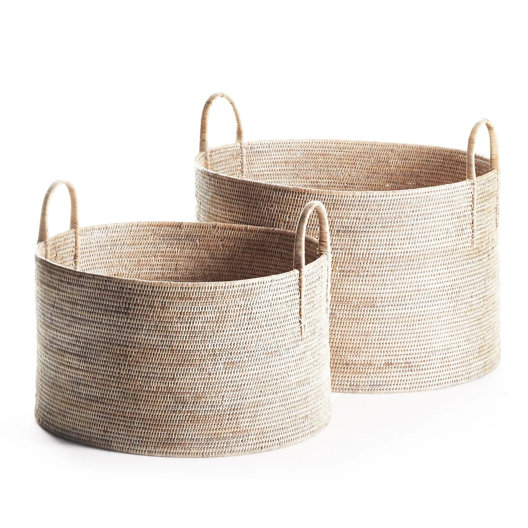 BURMA RATTAN HAMPERS WITH HANDLES, SET OF 2 Villa Decor & Design
