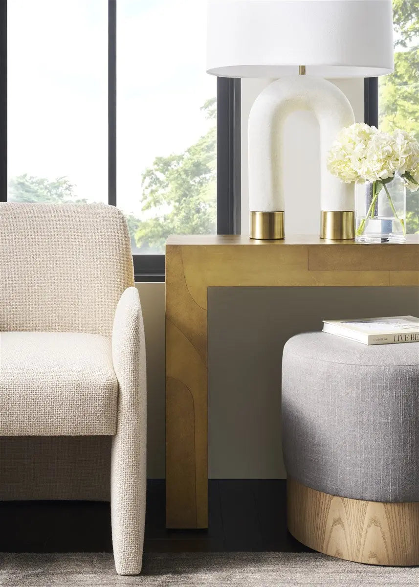 Calder Console - 86" Laser-Cut Multi-Layered Brass Graphic Console - Villa Decor & Design