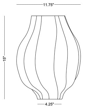 Callie Ceramic Vase - Sculptural Off-White Ridged Vessel (Small or Large) - Villa Decor & Design