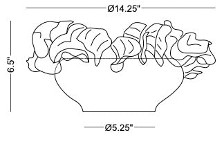 Solana Ceramic Bowl - 14" Matte Off-White Botanical Sculptural Centerpiece - Villa Decor & Design