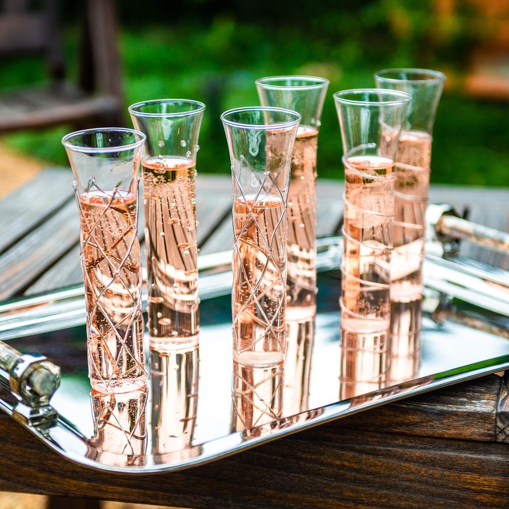 Razzle Dazzle Stemless Glass Flutes